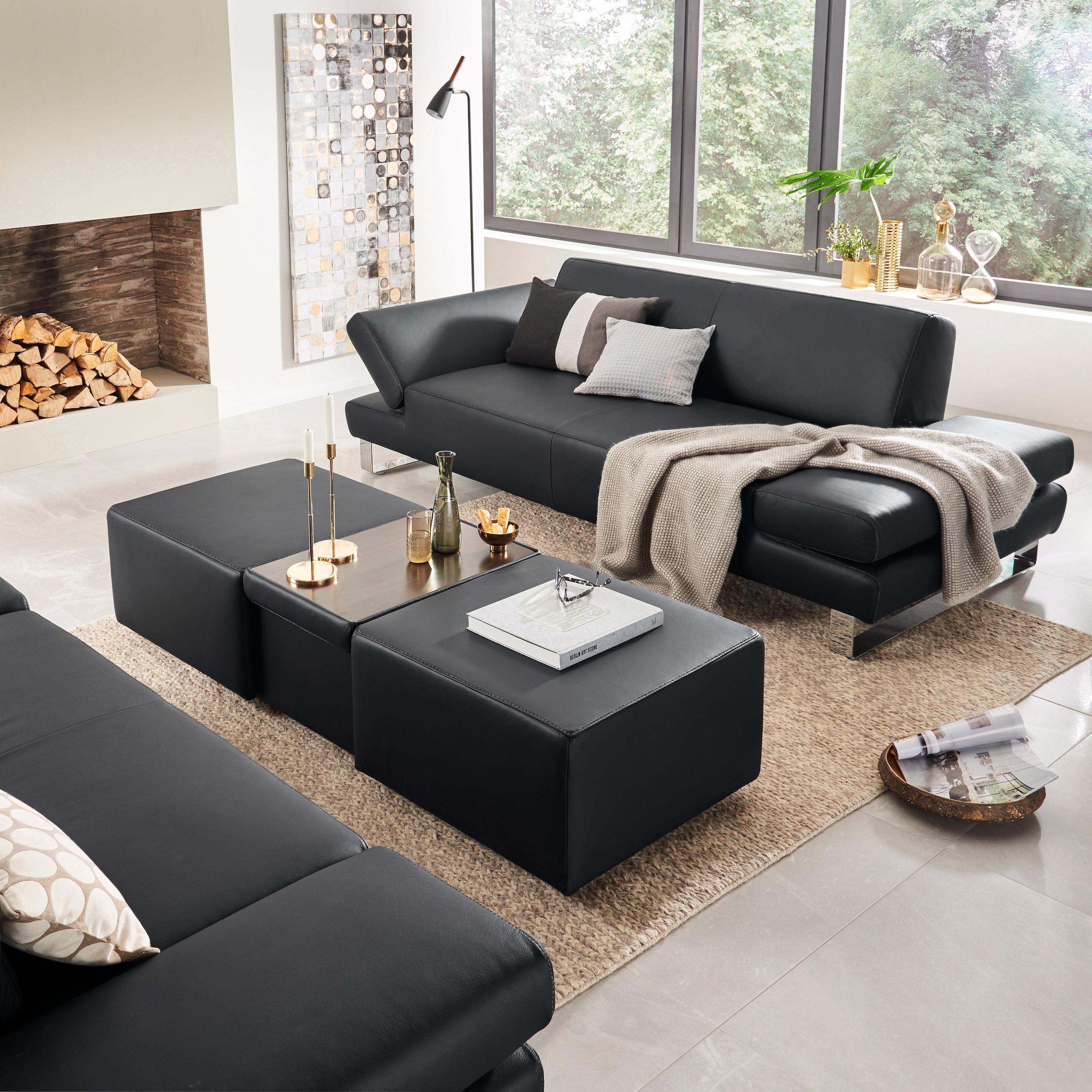 W.SCHILLIG 2-Sitzer »taboo Designsofa mit hohem Sitzkomfort« mit Übertiefe, inklusive Armlehnenverstellung, mit Kontrastnaht