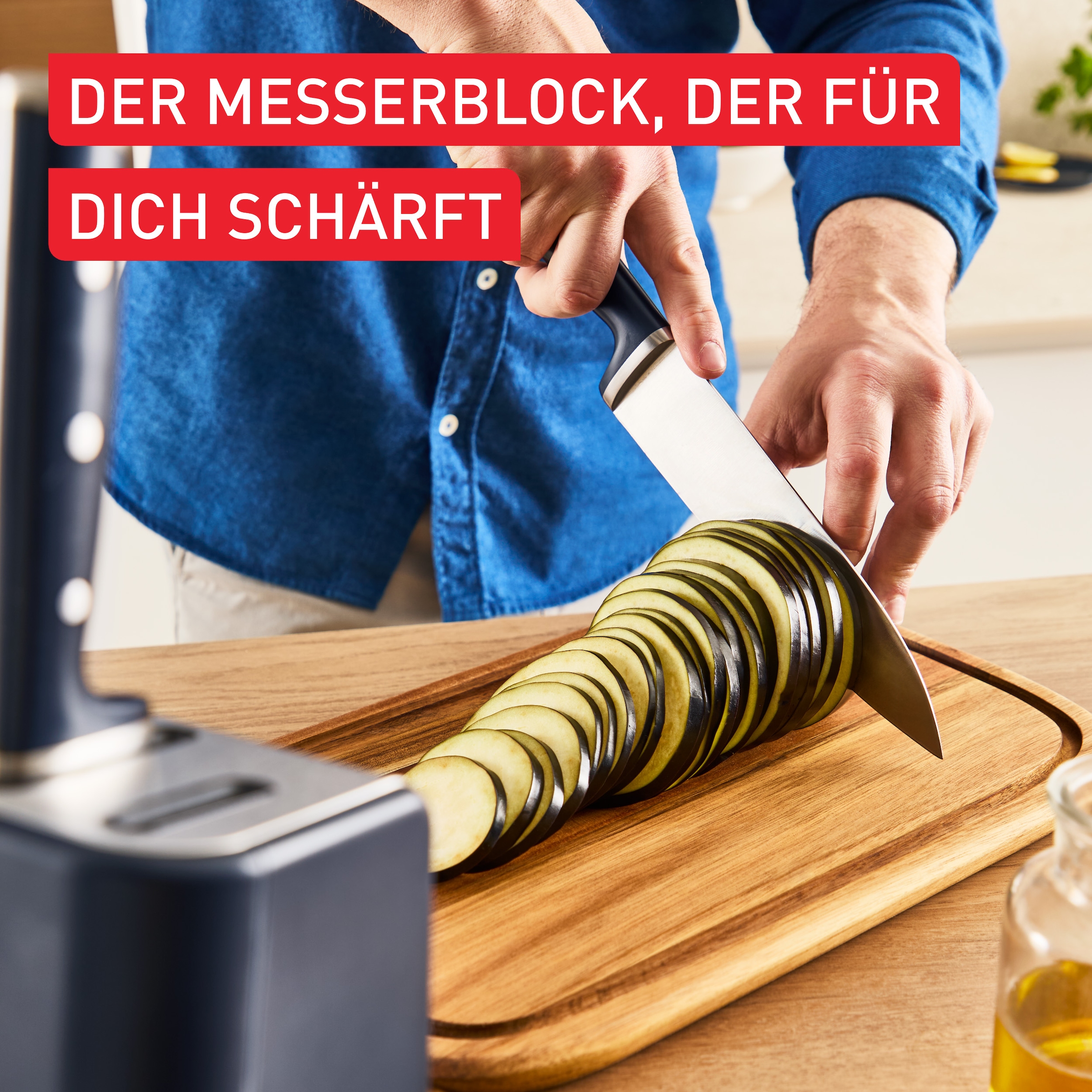 Tefal Messerblock »EverSharp Pro« 2 Stk. selbstschärfender Messerblock, Klinge aus deutschem Edelstahl