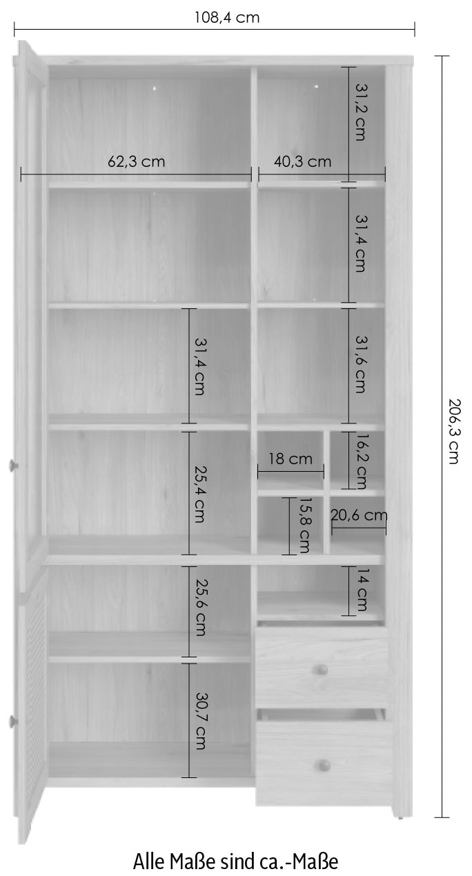 INOSIGN Vitrine »CESTINO«, Geflecht-Optik als hochwertiger Fotodruck