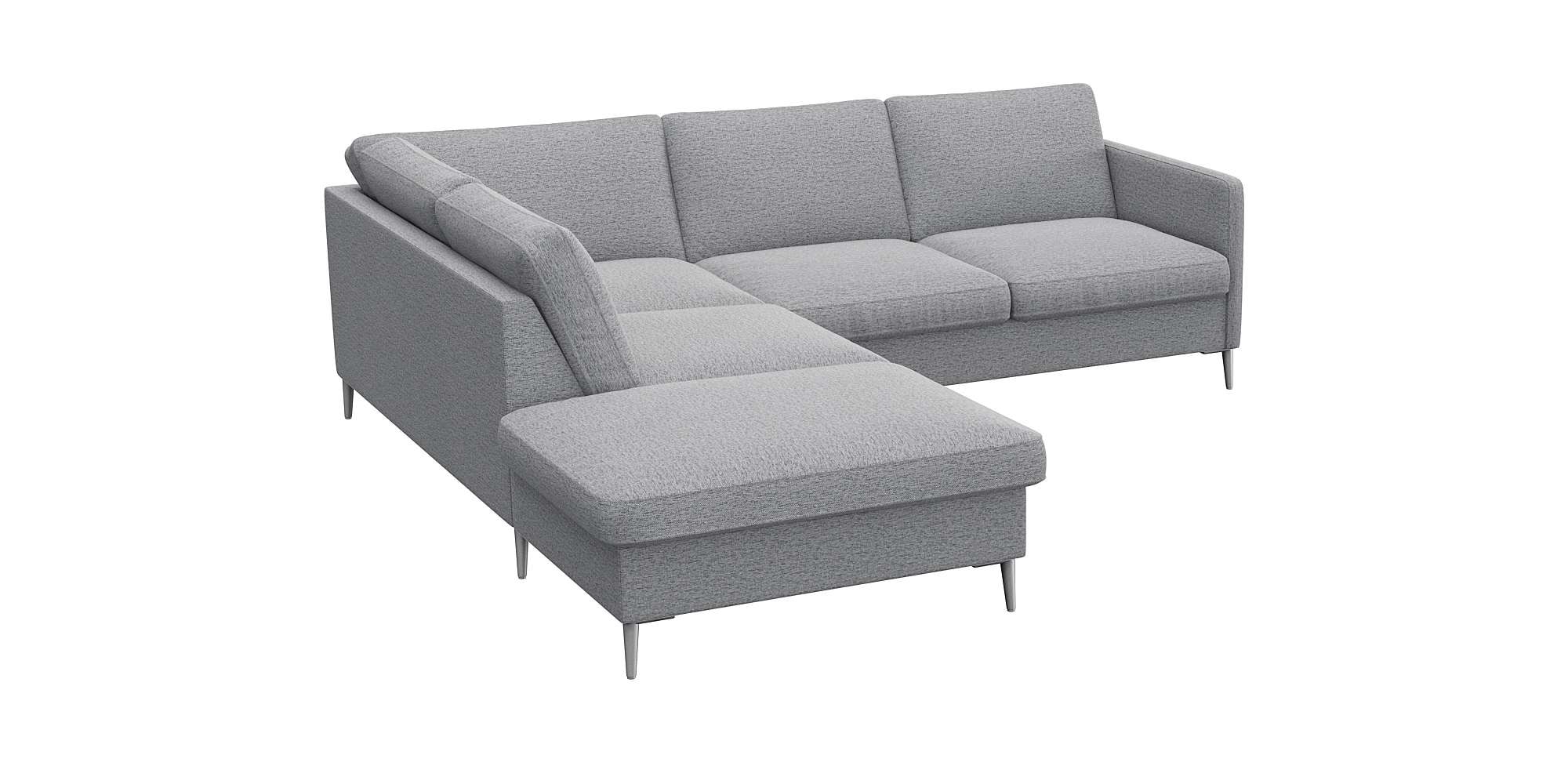 FLEXLUX Ecksofa »Fiore, L-Form« schmale Armlehnen, Füße alufarben, B/T 234/225 cm, Kaltschaum im Sitz