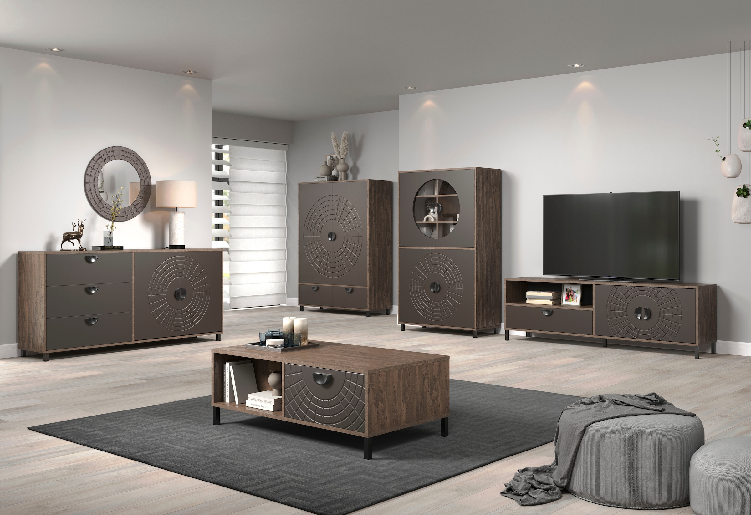 INOSIGN Wandspiegel »Fusion« Wandspiegel rund mit Floatglas - (B/T/H) 67/2/67 cm