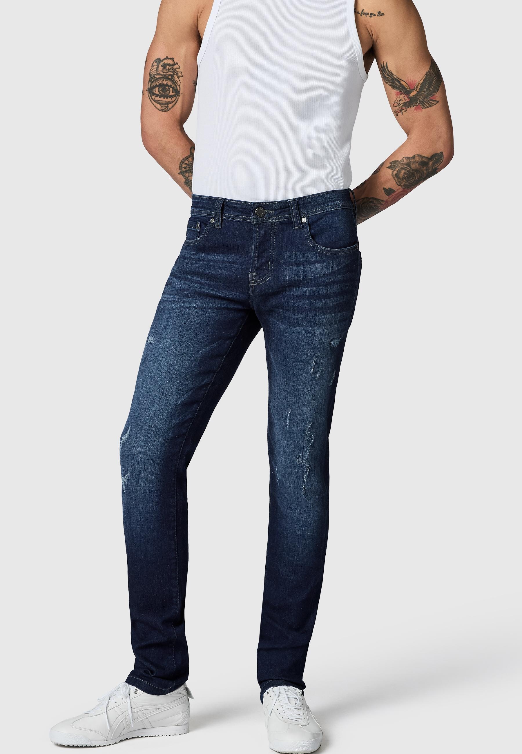 PEAK TIME Slim-fit-Jeans »Slim-fit-Jeans München« Herren Jeans mit Destroyed-Optik