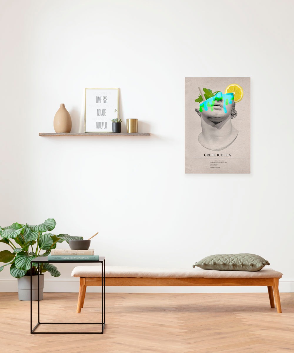 Komar Leinwandbild »Greek Ice Tea Cocktail - Größe 40 x 60 cm«, Natur, (1 St.), Keilrahmenbild mi Echtholzrahmen