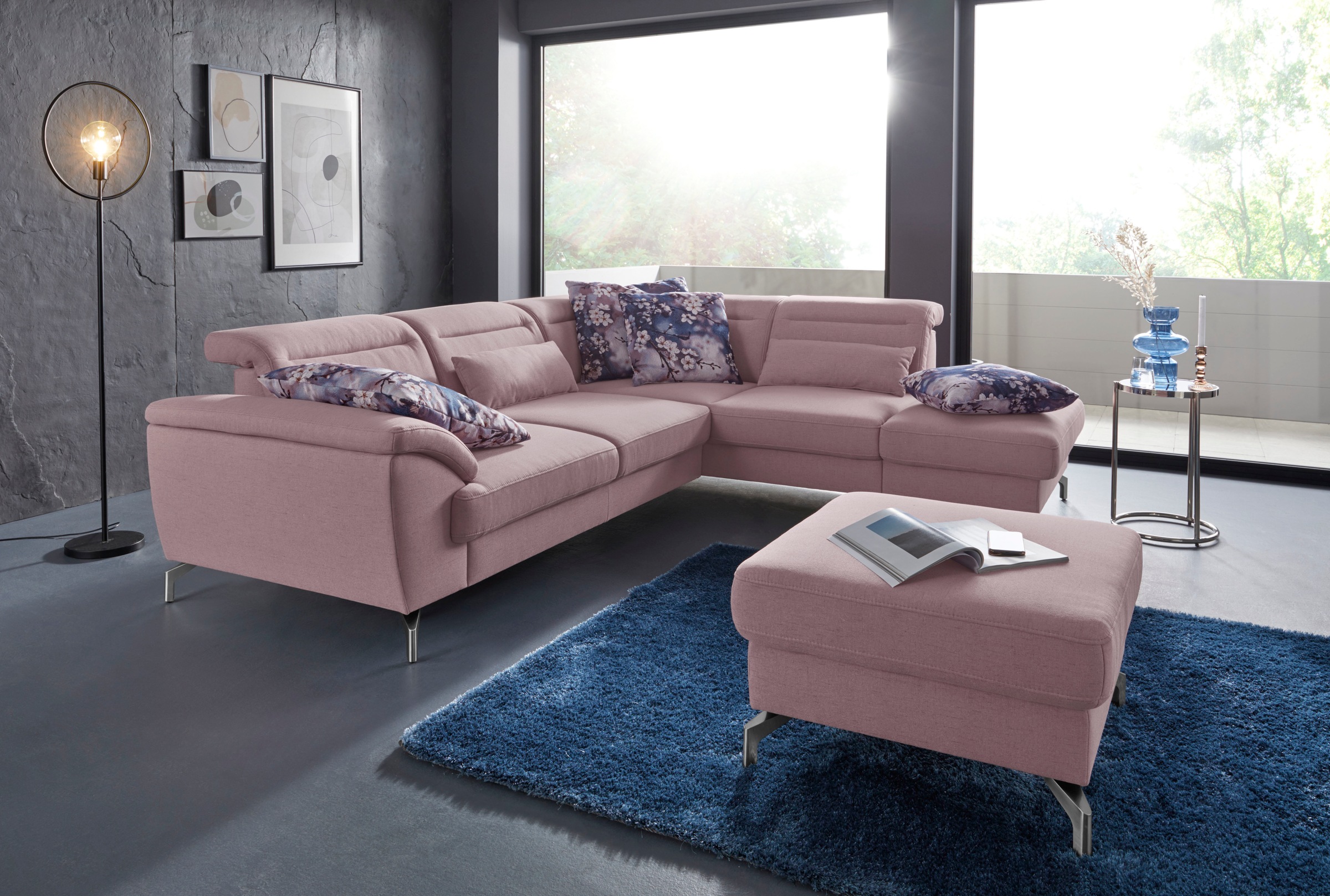 sit&more Hocker »Percy« Fußhöhe 12 cm, wahlweise mit unterschiedlichen Fußfarben