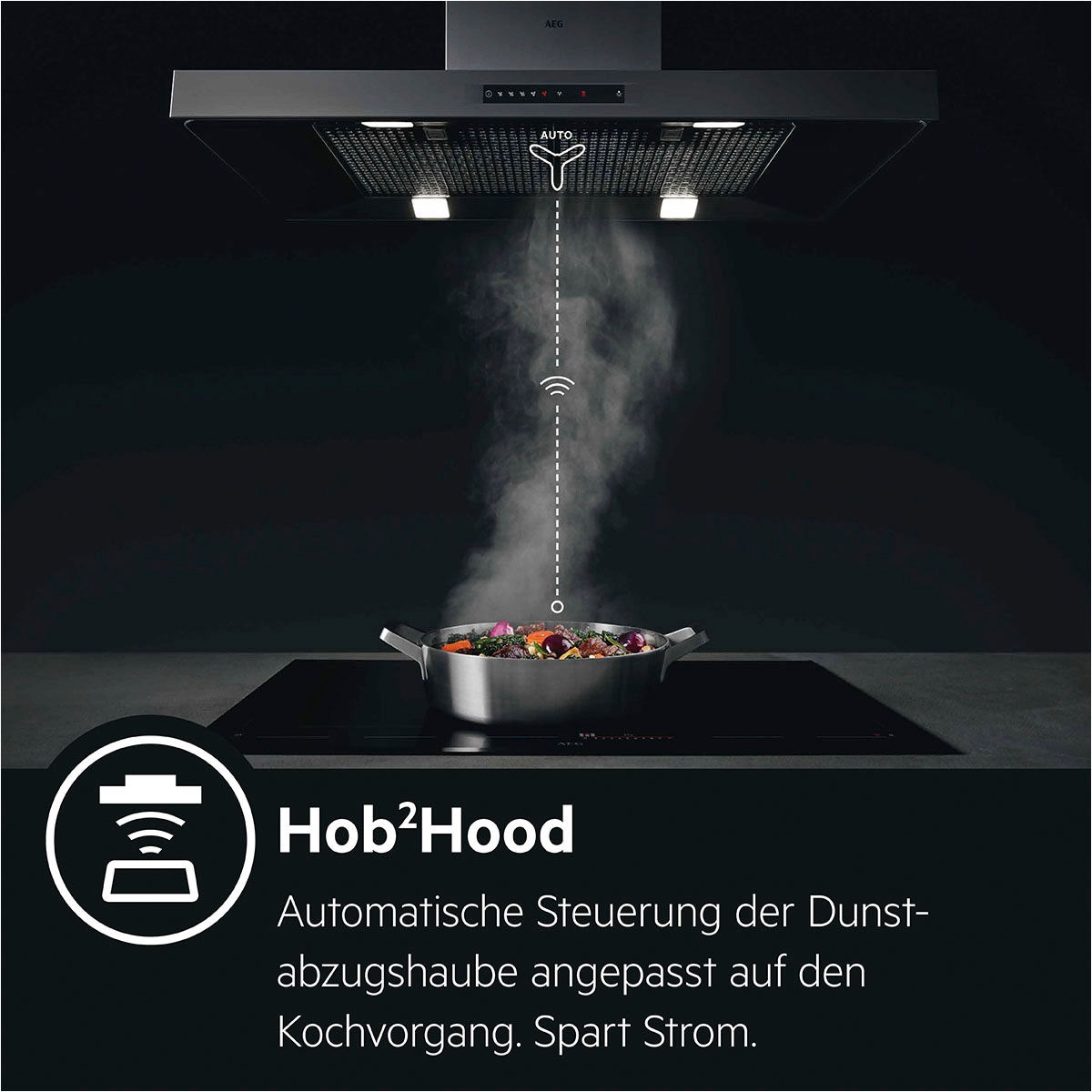 AEG Induktions-Standherd »CIB6490APB 940 002 993«, mit FlexiRunners™ – Teilauszug (2 Paar), Pyrolyse-Selbstreinigung, Hob2Hood- und Bridge-Funktion