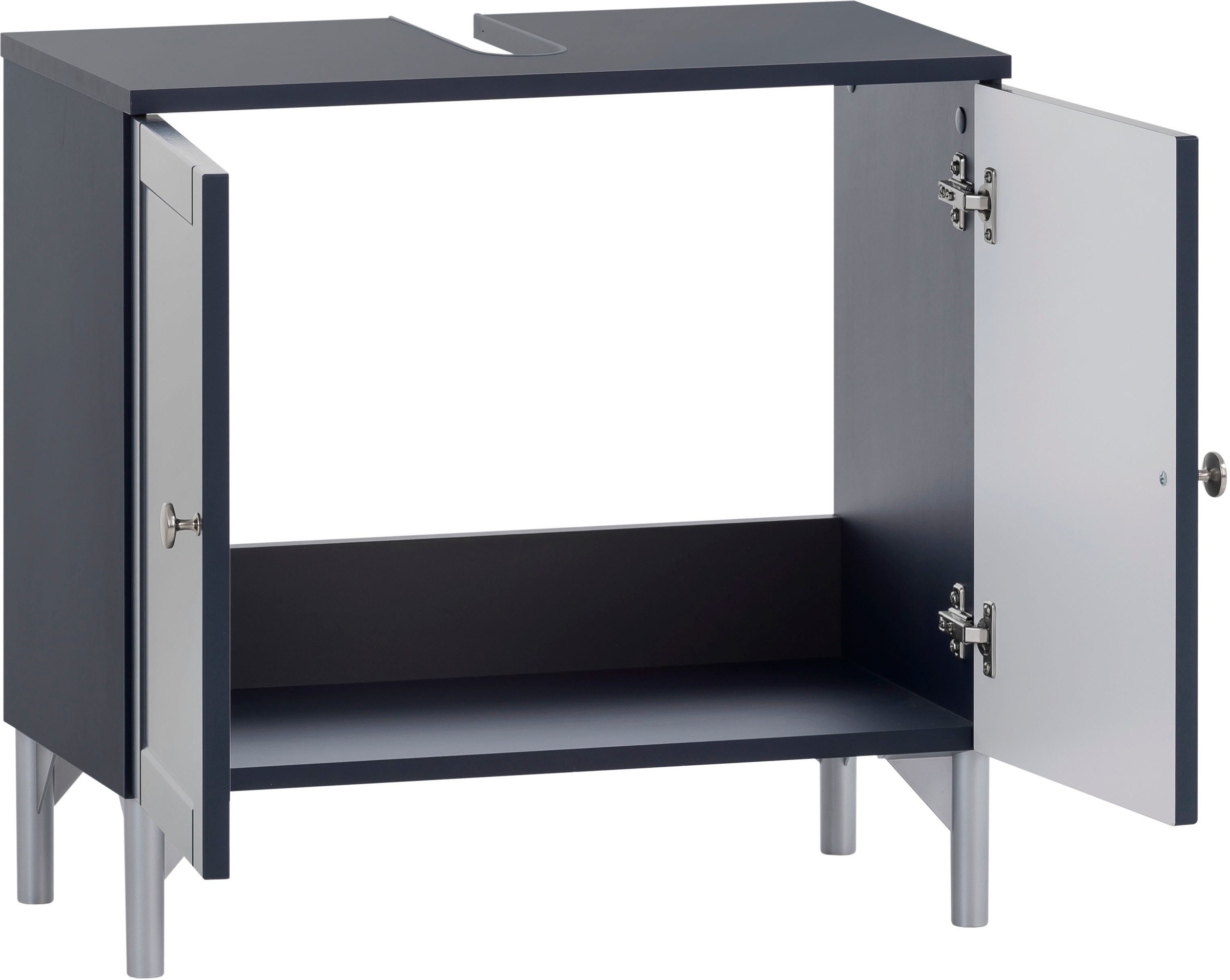 Schildmeyer Waschbeckenunterschrank »Jesper Breite 60,2 cm«, Türen in Landhausoptik, Griff und Beschläge aus Metall