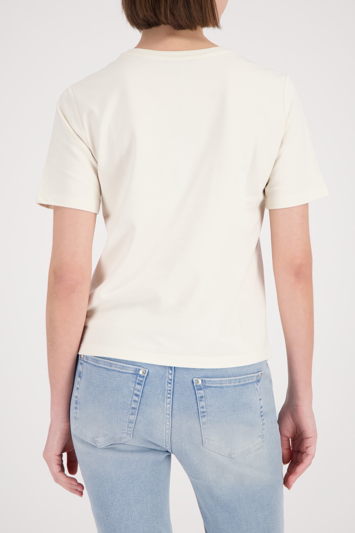 Monari Rundhalsshirt »Shirt Schmuckschrift« mit Glitzersteinchen