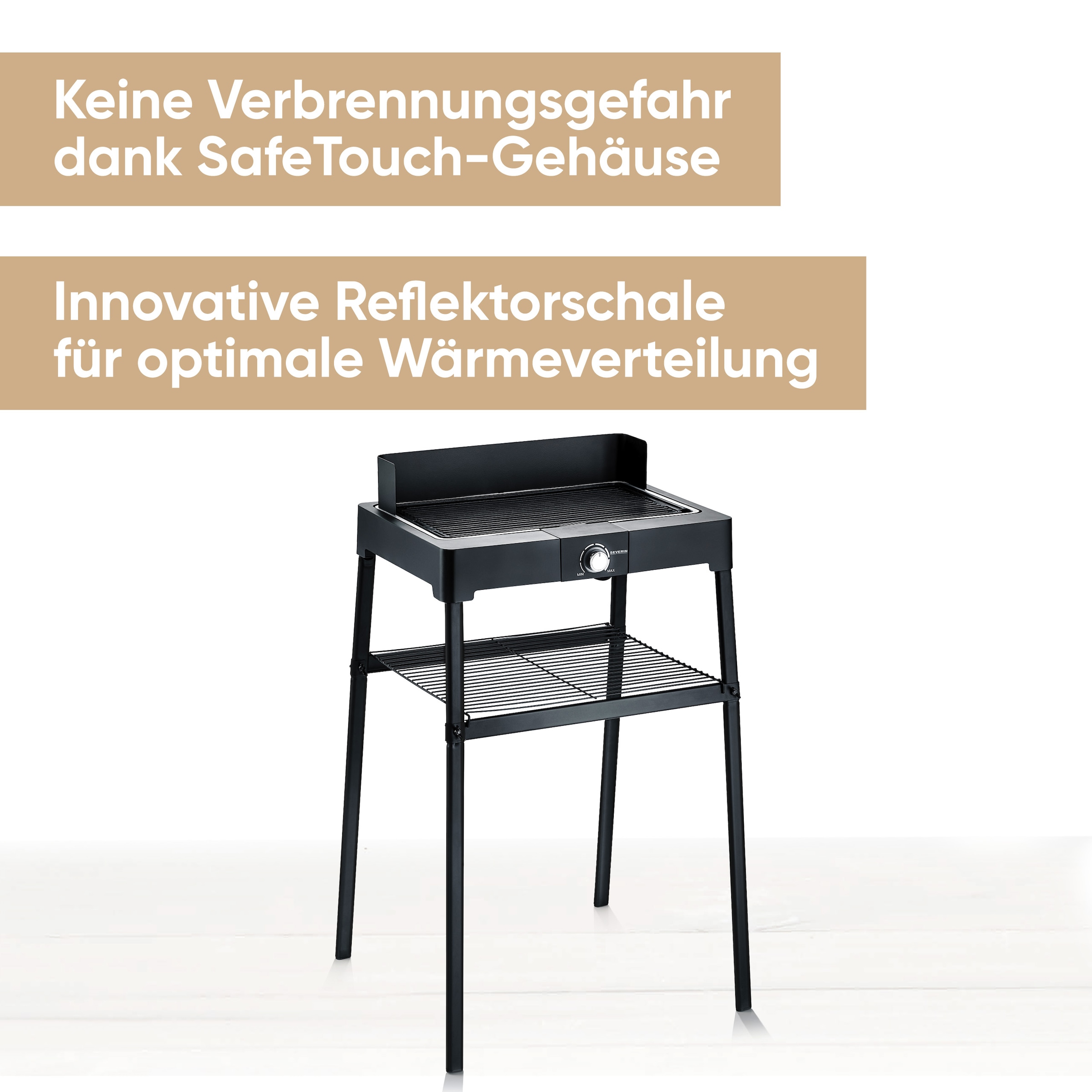 Severin Standgrill »PG 8568«, 2200 W, Elektrogrill mit Grillplatte, als Stand- oder Tischgrill nutzbar