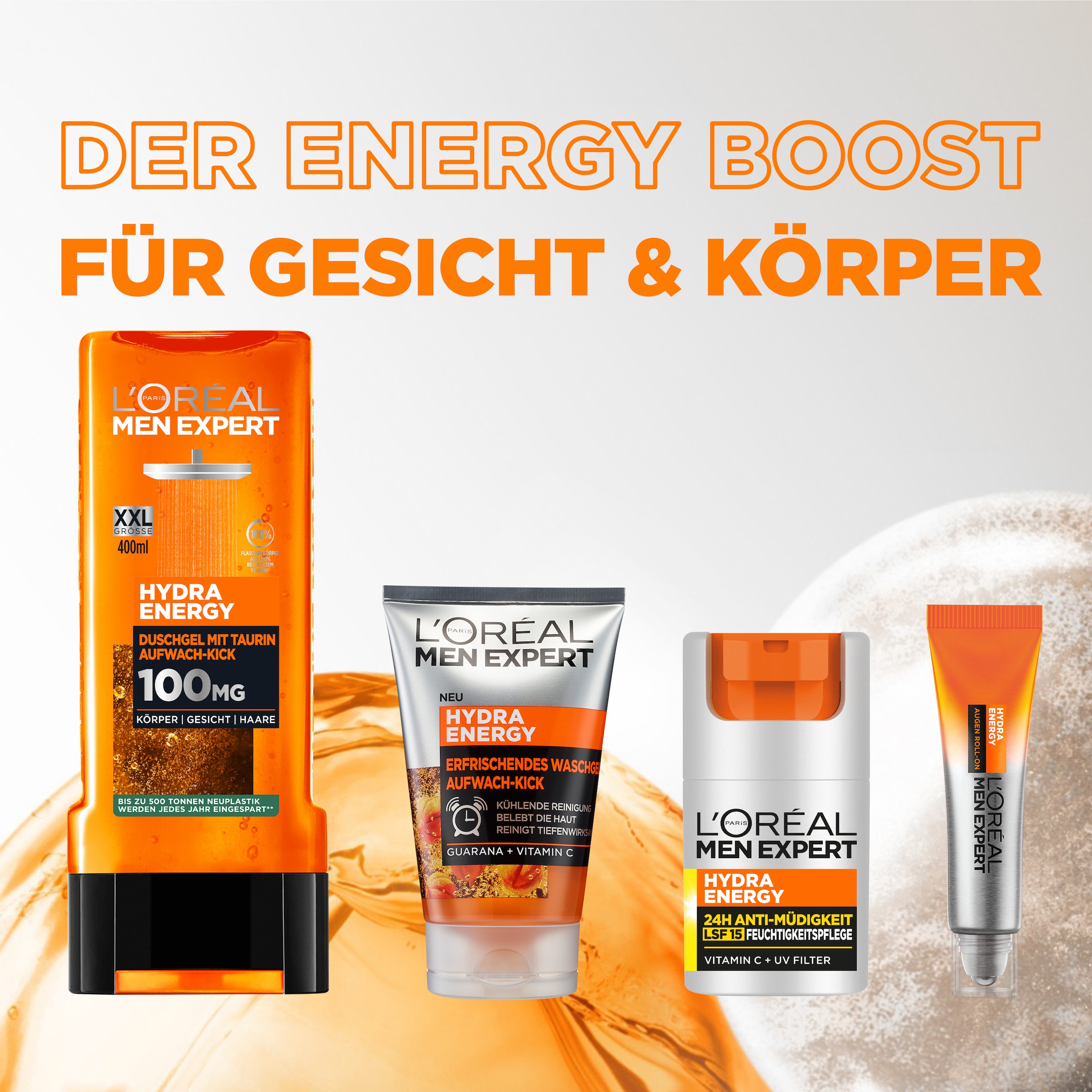 L'ORÉAL PARIS MEN EXPERT Gesichtsgel »Hydra Energy 24H Pflege LSF15«, mit Lichtschutzfaktor