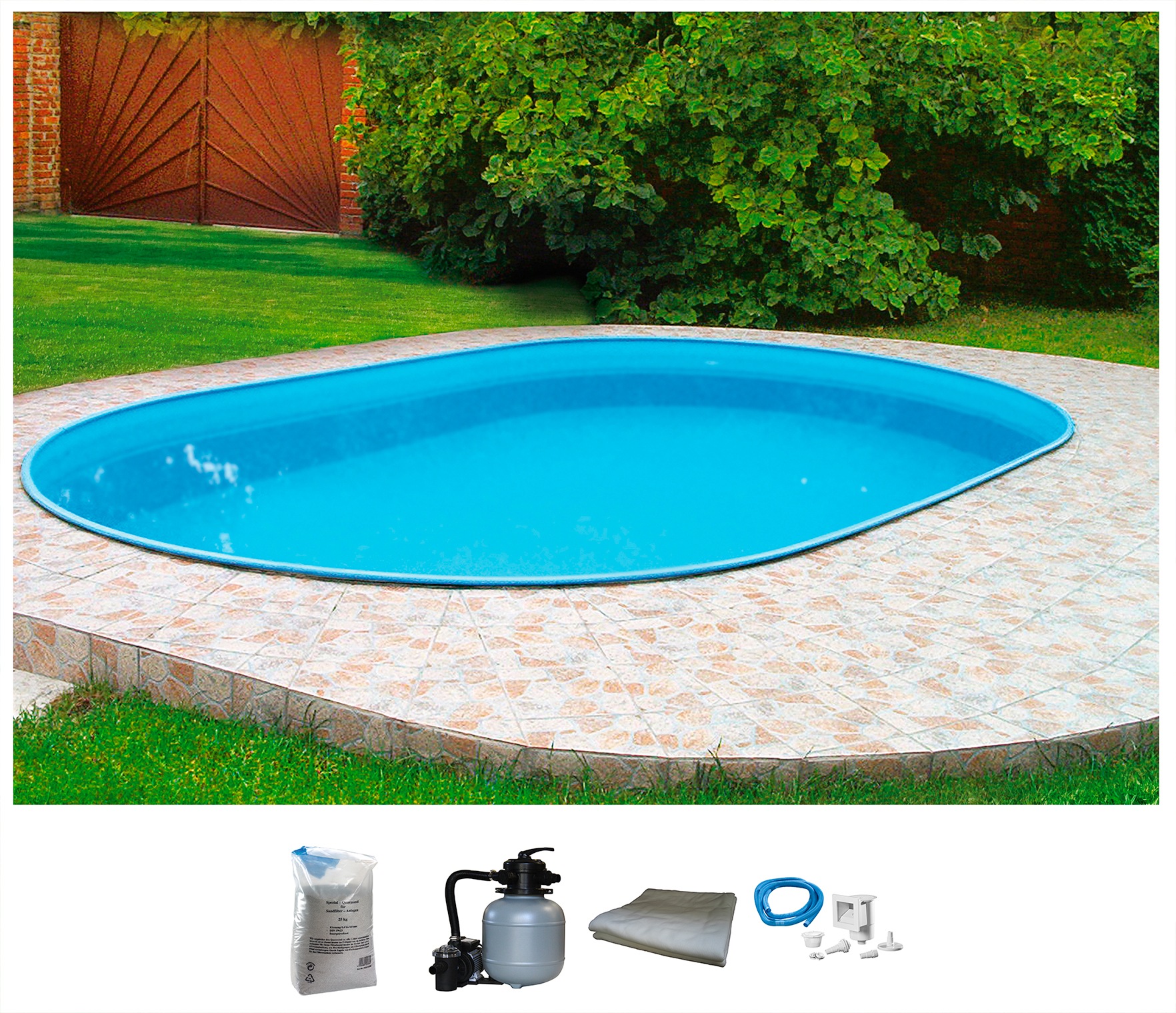MyPool Ovalpool »Premium«, (Set), 5-tlg., BxLxH: 300x700x135 cm