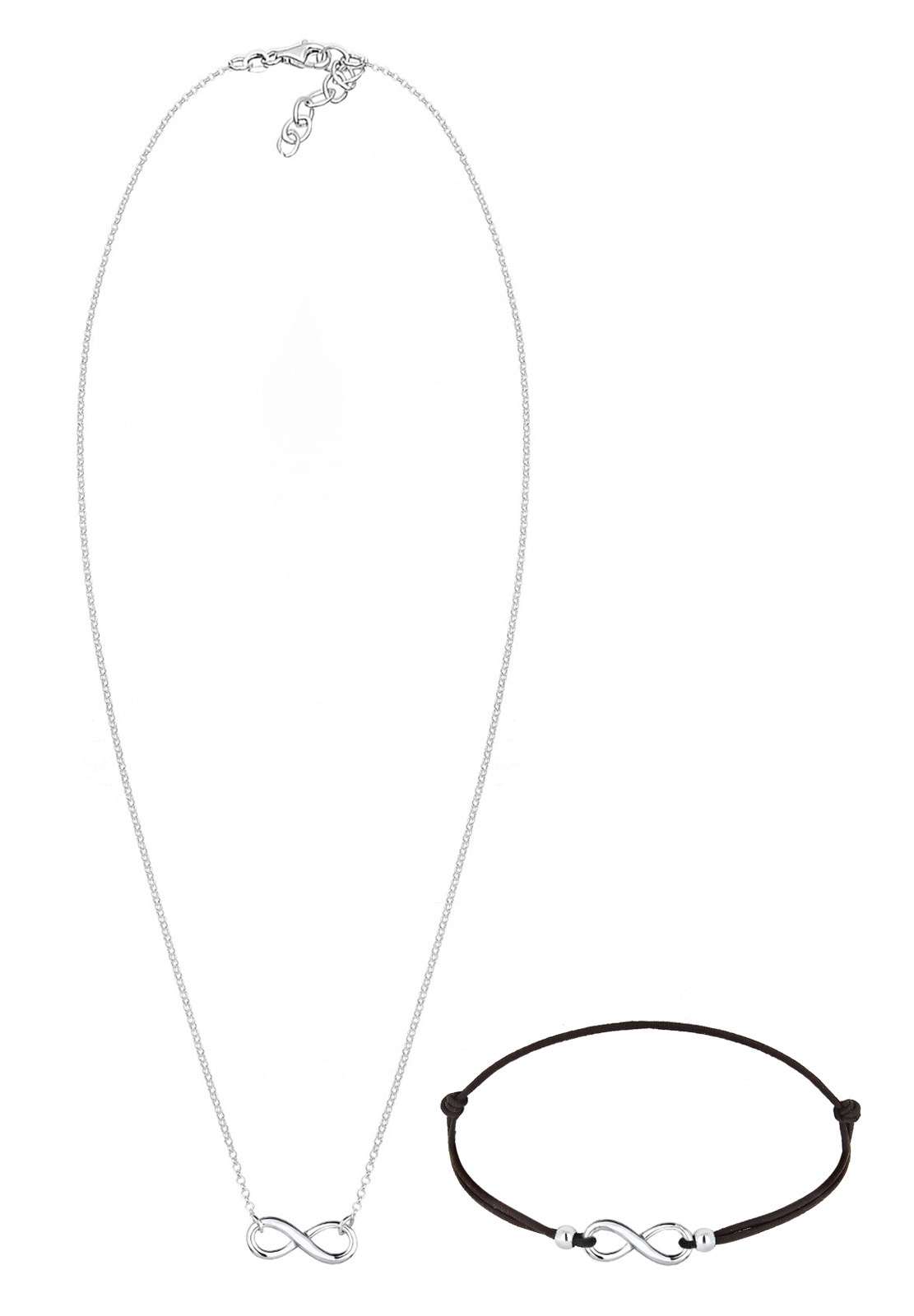 Elli Ohrring und Ketten Set »Schmuckset Infinity Unendlichkeit 925 Sterling Silber«