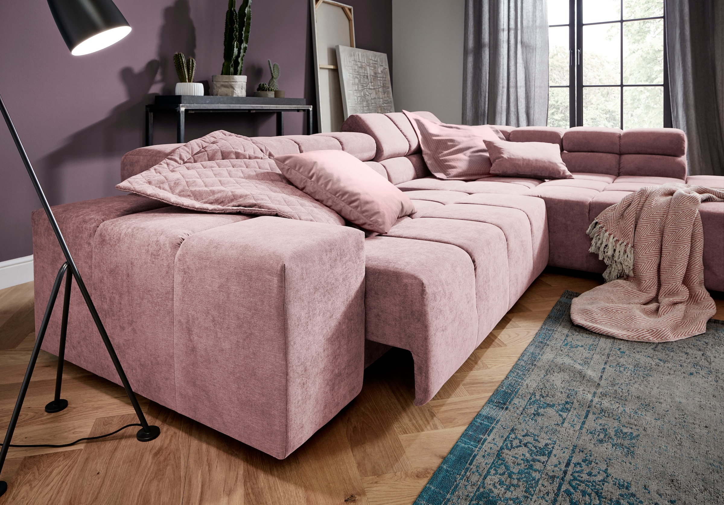 INOSIGN Ecksofa »Ancona incl. Kopfteilverstellung, OTTOs Choice, Breite 319cm, L-Form«, wahlweise motorische Sitztiefenverstellung, auch in Cord + Easy Care