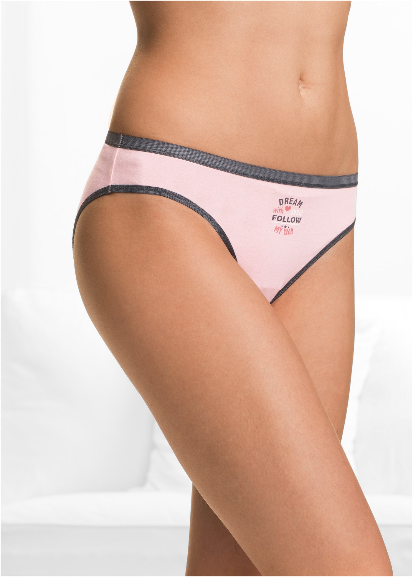 bonprix Slip »Slip (5er Pack)« Packung, 5 Stk. mit dekorativen Bündchen in Kontrastfarbe, weiche Materialqualität