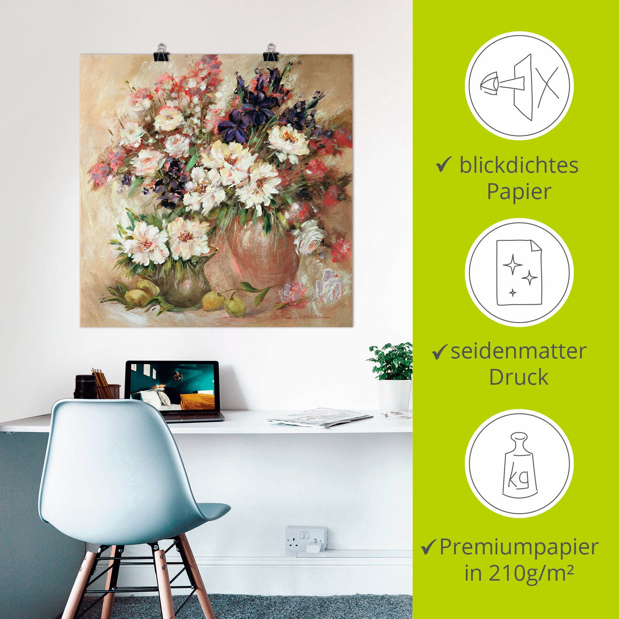 Artland Poster »Stillleben I«, Blumen, (1 St.), als Leinwandbild, Wandaufkleber oder Poster in versch. Größen