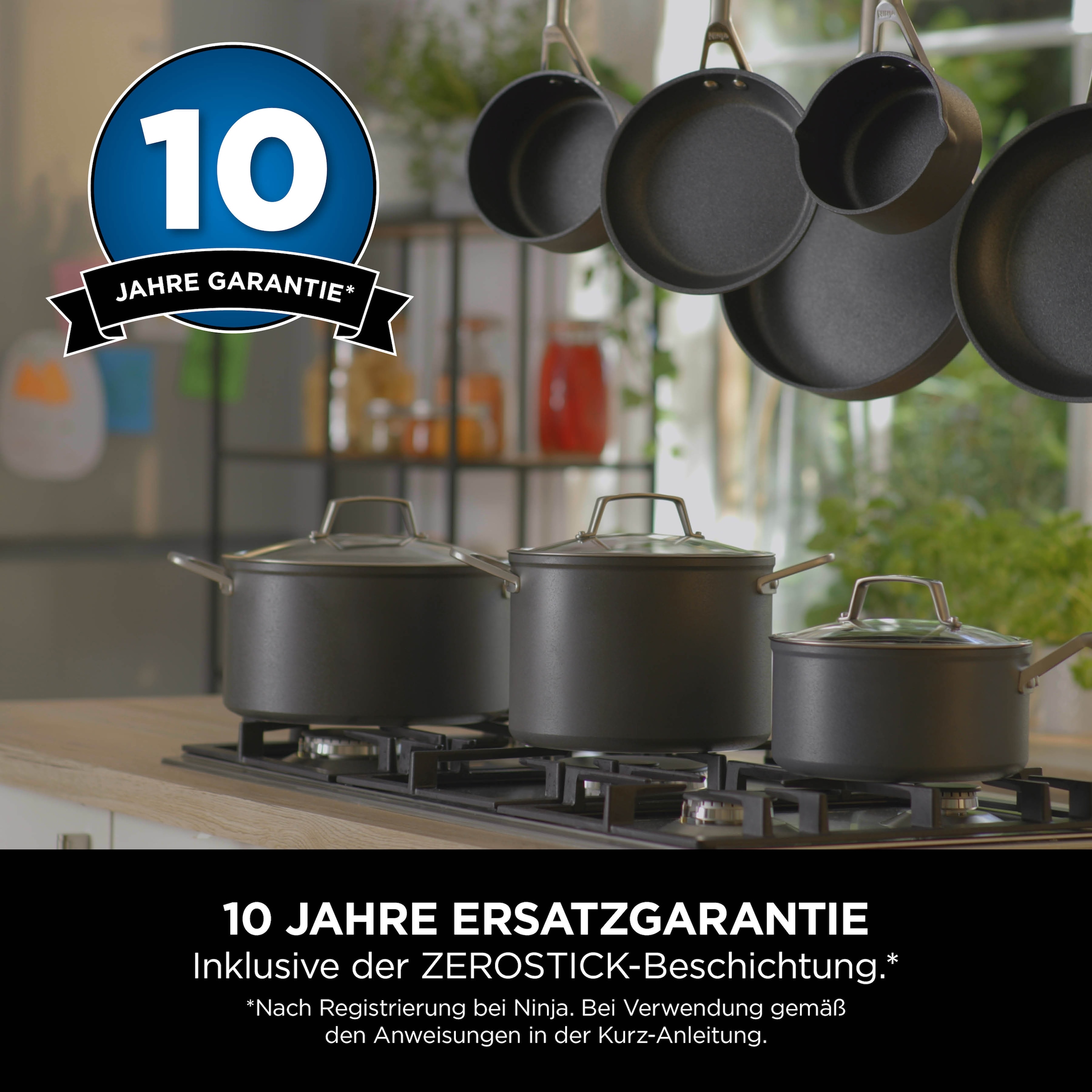 NINJA Wok »Ninja ZEROSTICK Premium Wok 28 cm C30928DE« Aluminium 1 Stk. tlg. Premium Kollektion, ZEROSTICK Technologie, garen ohne Fett