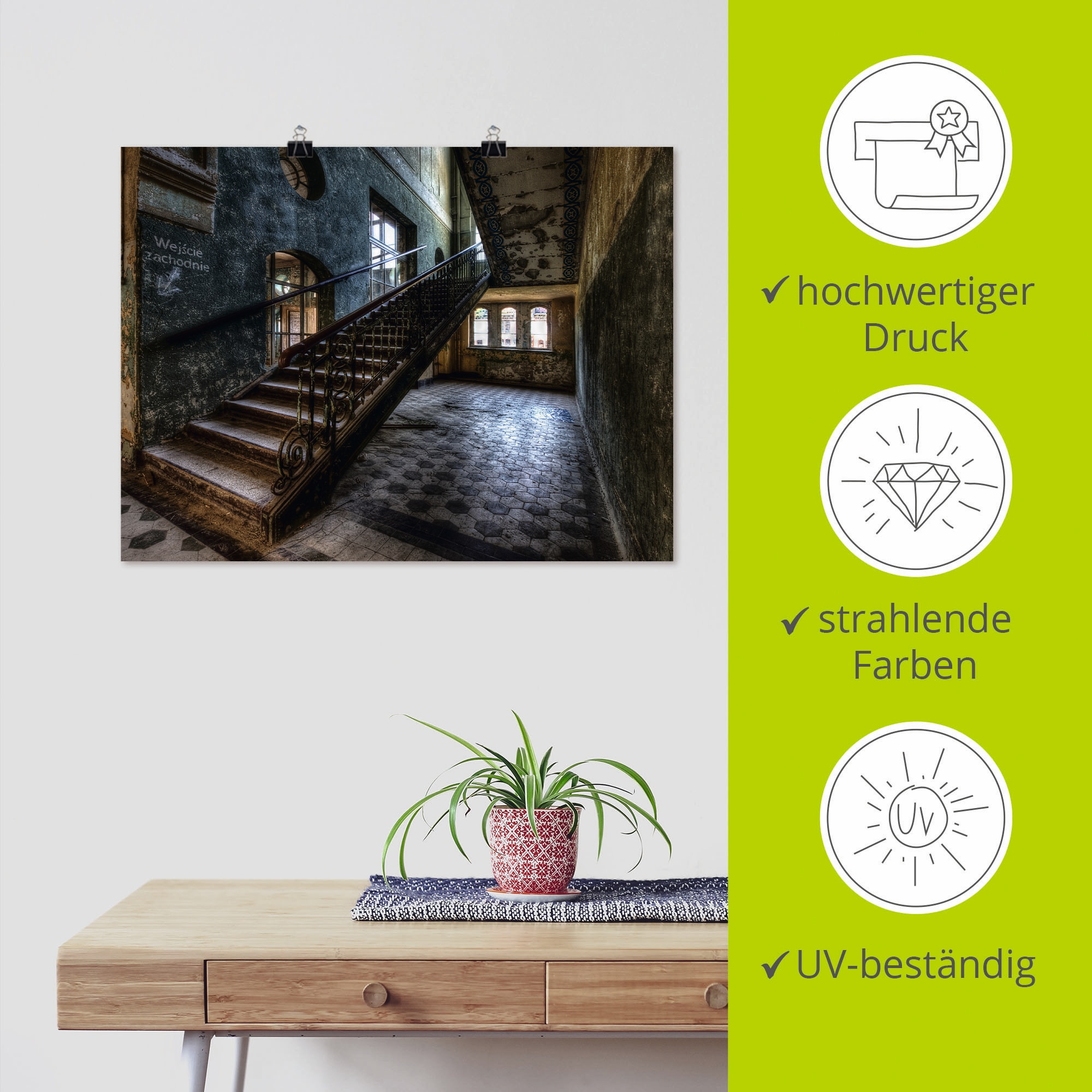 Artland Wandbild »Lost Place - Treppen«, Architektonische Elemente, (1 St.), als Leinwandbild, Poster in verschied. Größen