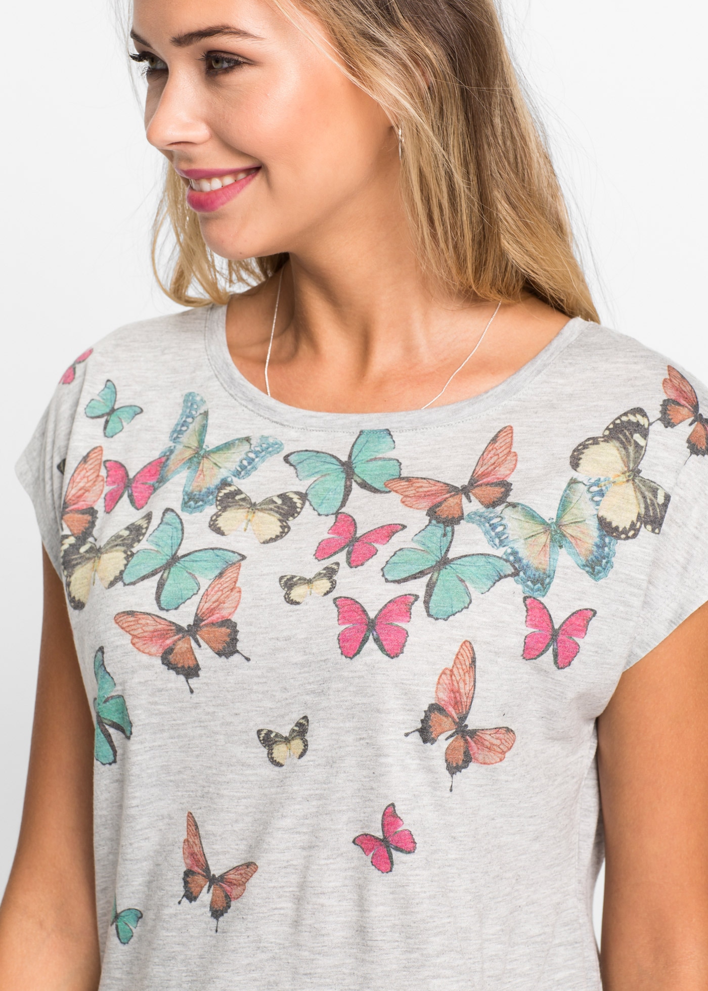 bonprix T-Shirt Shirt mit Schmetterlingen