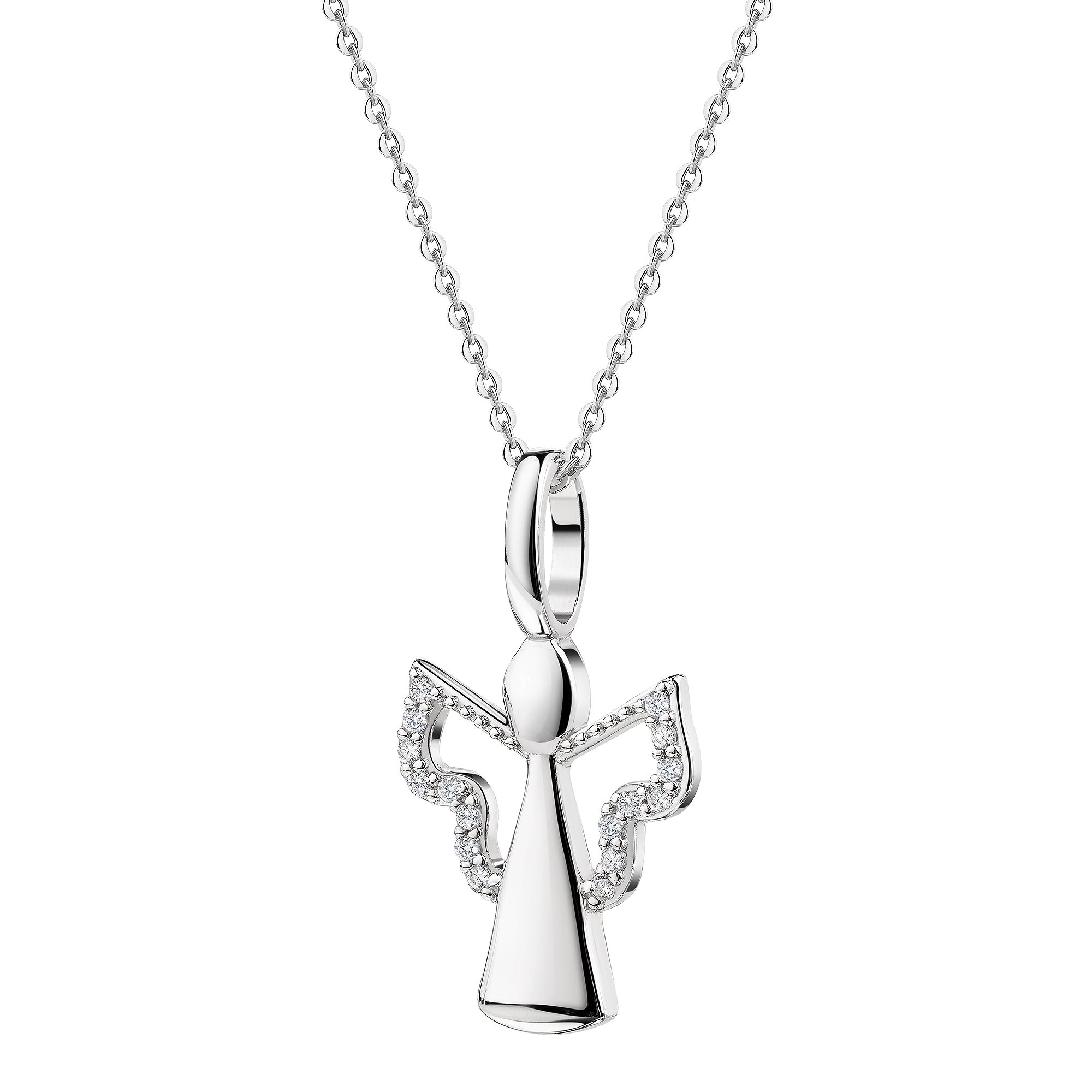 Firetti Kette mit Anhänger »Schmuck Geschenk Silber 925 Halsschmuck Halskette Engel« mit Zirkonia (synth.)