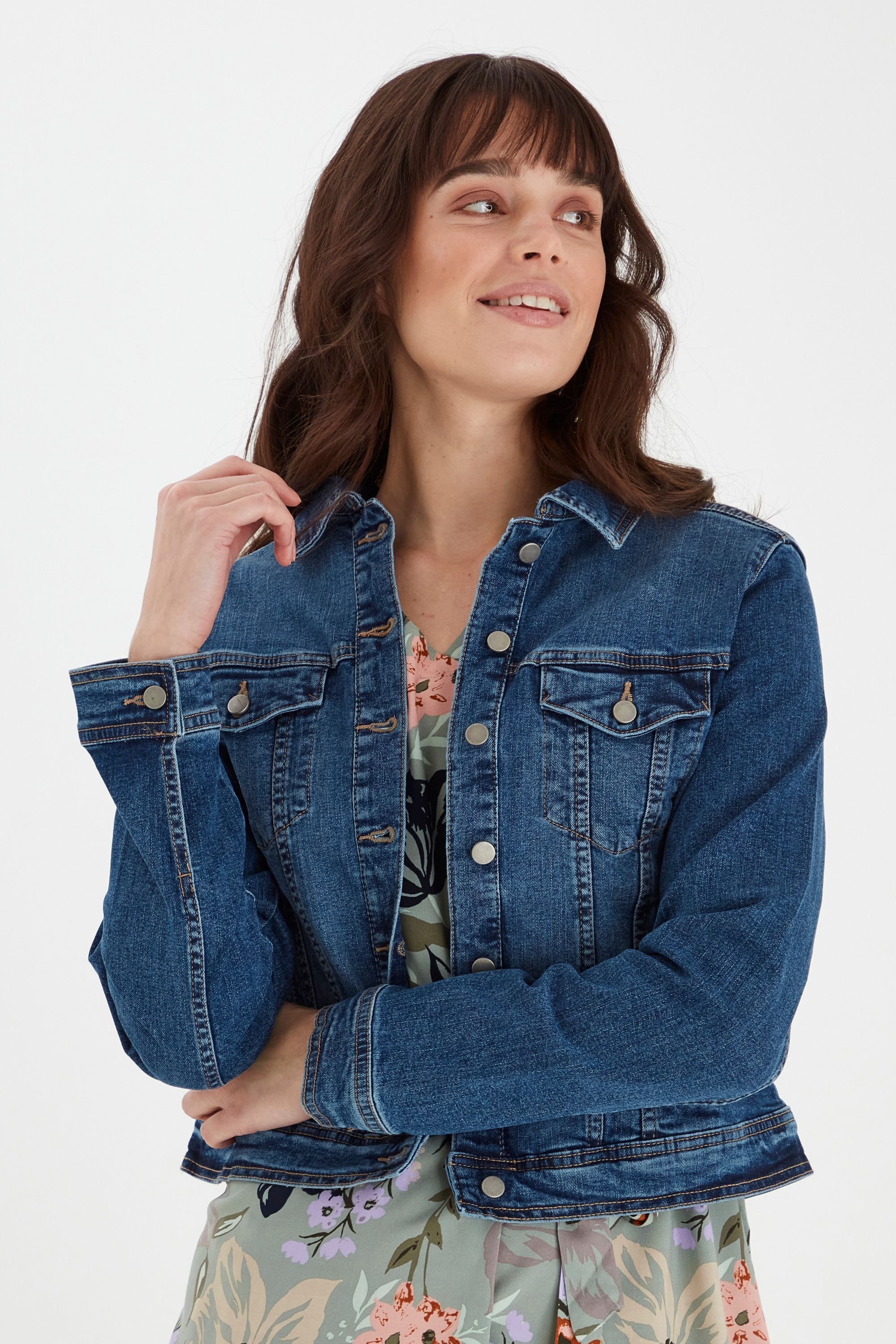 fransa Jeansjacke »Jeansjacke FRVocut«, ohne Kapuze