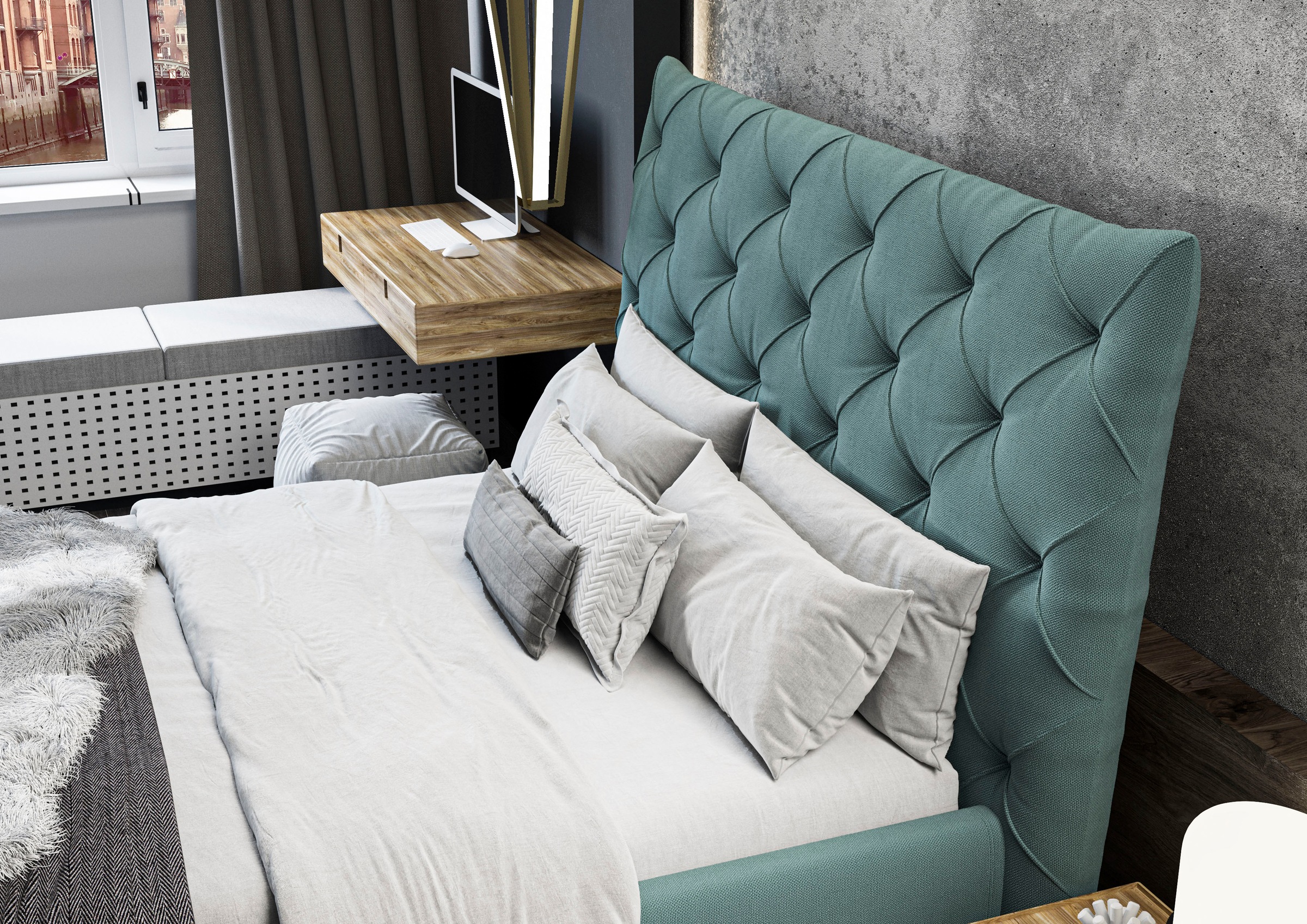 Leonique Polsterbett »Maxime, in 4 Breiten bis 200cm, auch in Leder« Kopfteilhöhe 143 cm, belastbar bis 280 kg, auch in Überlänge 220cm