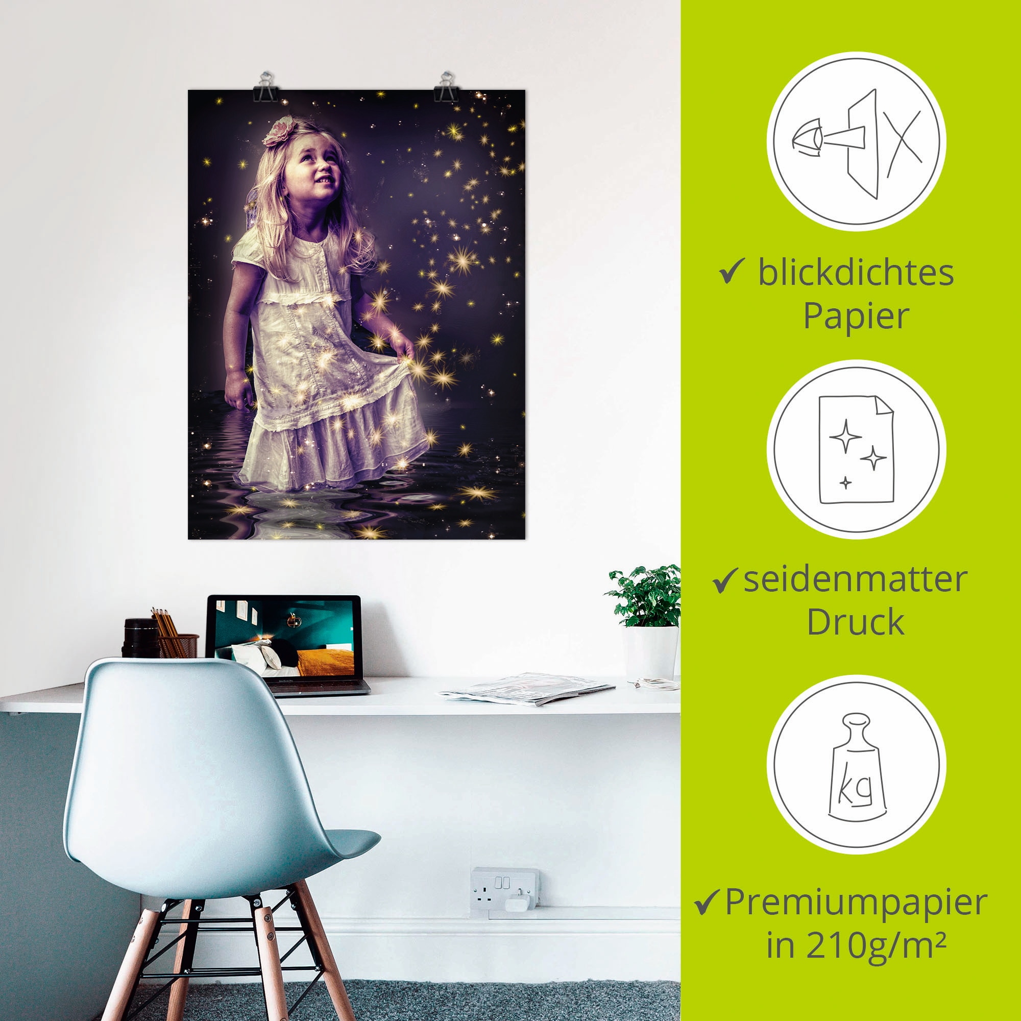 Artland Poster »Märchen - Sterntaler«, Geschichten & Märchen, (1 St.), als Alubild, Leinwandbild, Wandaufkleber oder Poster in versch. Größen