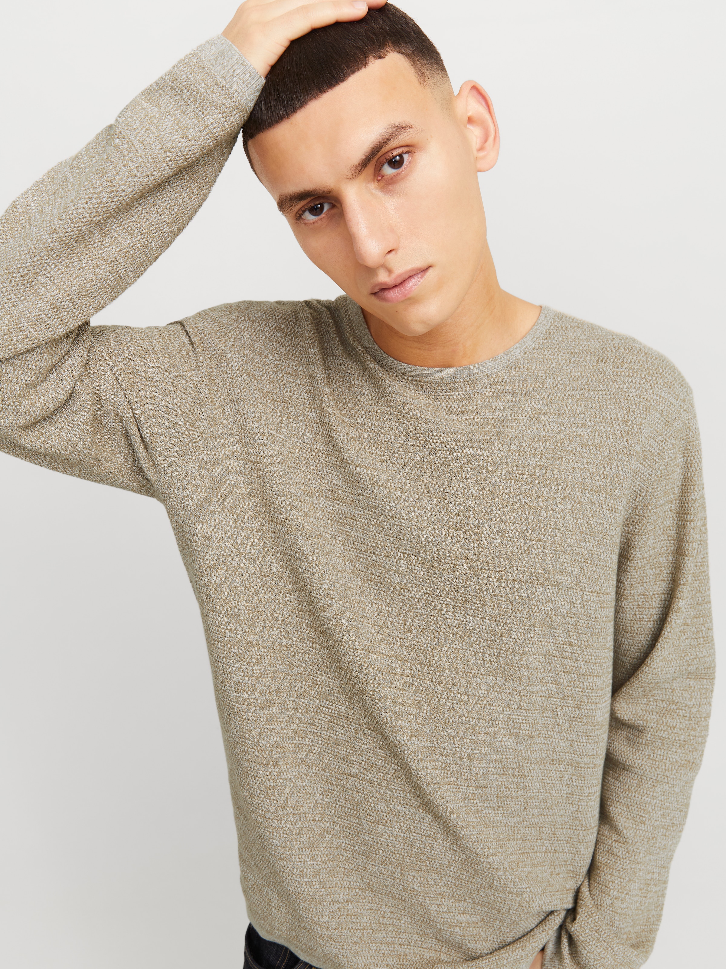 Jack & Jones Rundhalspullover »JJEGEORGE KNIT CREW NECK NOOS«, mit Strick Optik