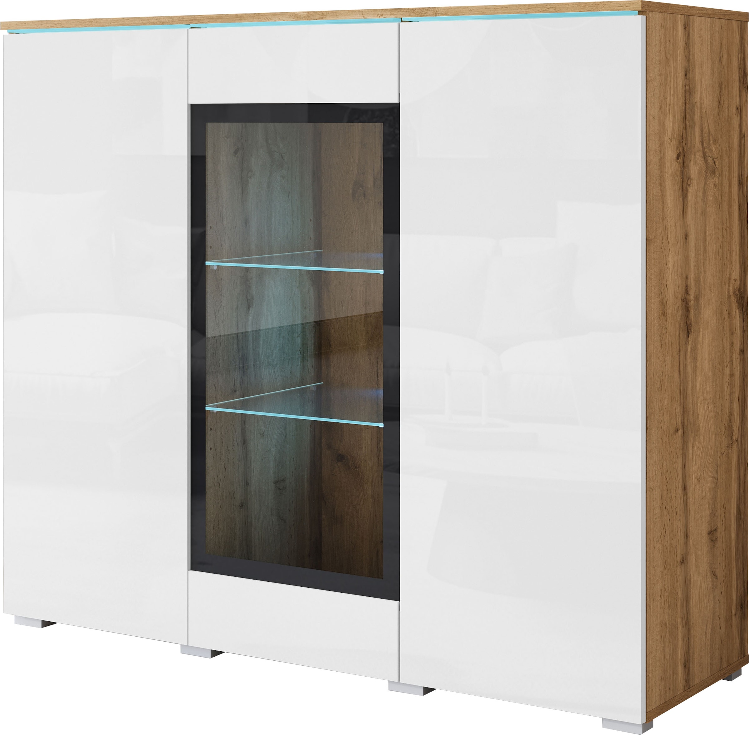 Home affaire Highboard »Vera« Highboard  mit 4 Türen, 9 Fächern, verglasten Türen