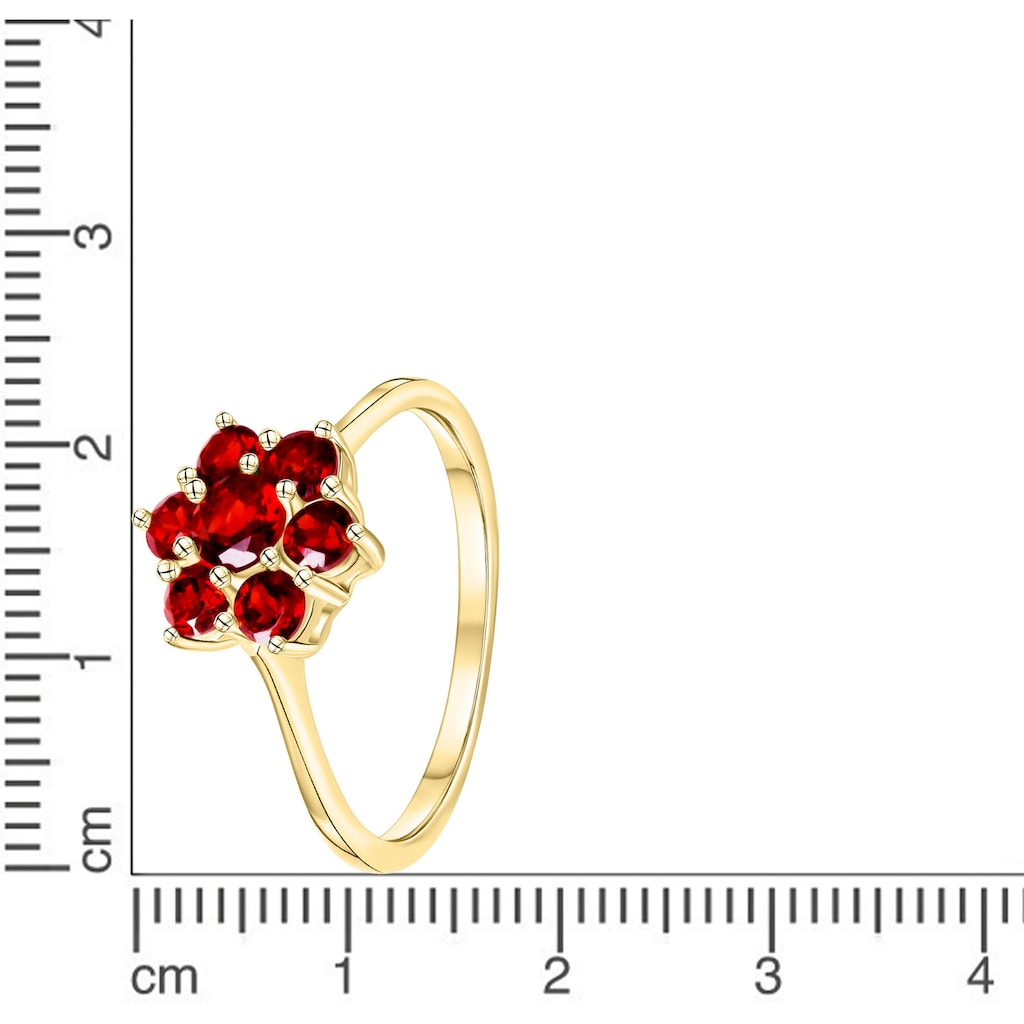 Firetti Fingerring »Schmuck Geschenk Gold 333 Fingerring Damenring Blume«, mit Granat