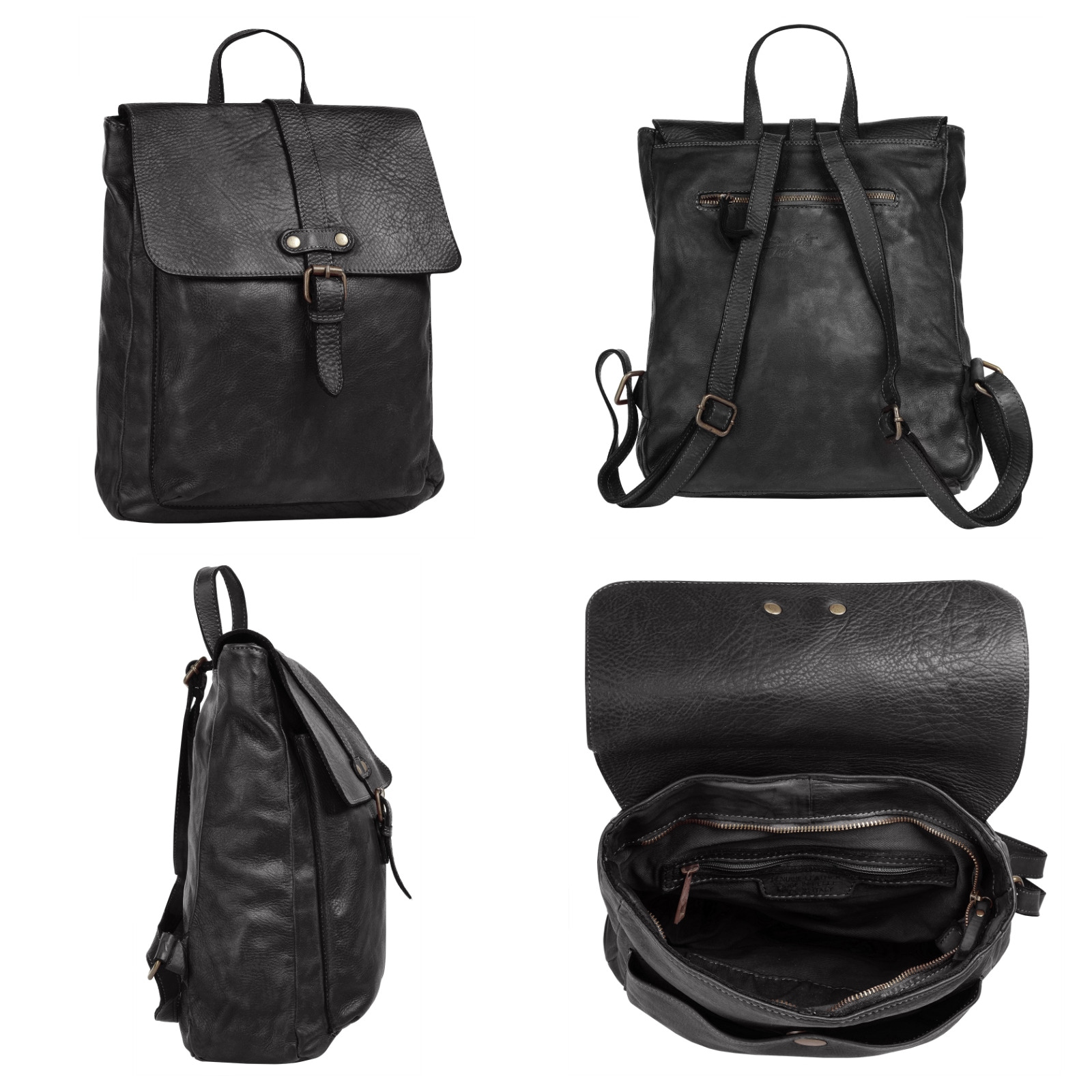 Samantha Look Cityrucksack, Echt Leder, Made in Italy