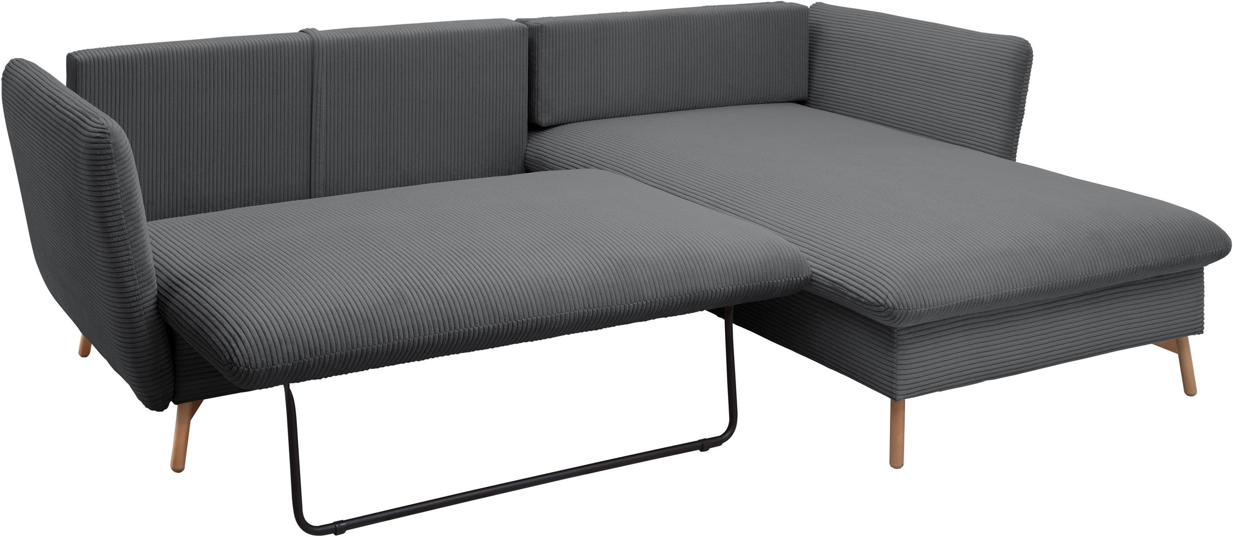 andas Ecksofa »MERLE, 258 cm, L-Form, traumhafter Cord,«, mit Bettfunktion und Bettkasten, Liegefläche 224 x 139