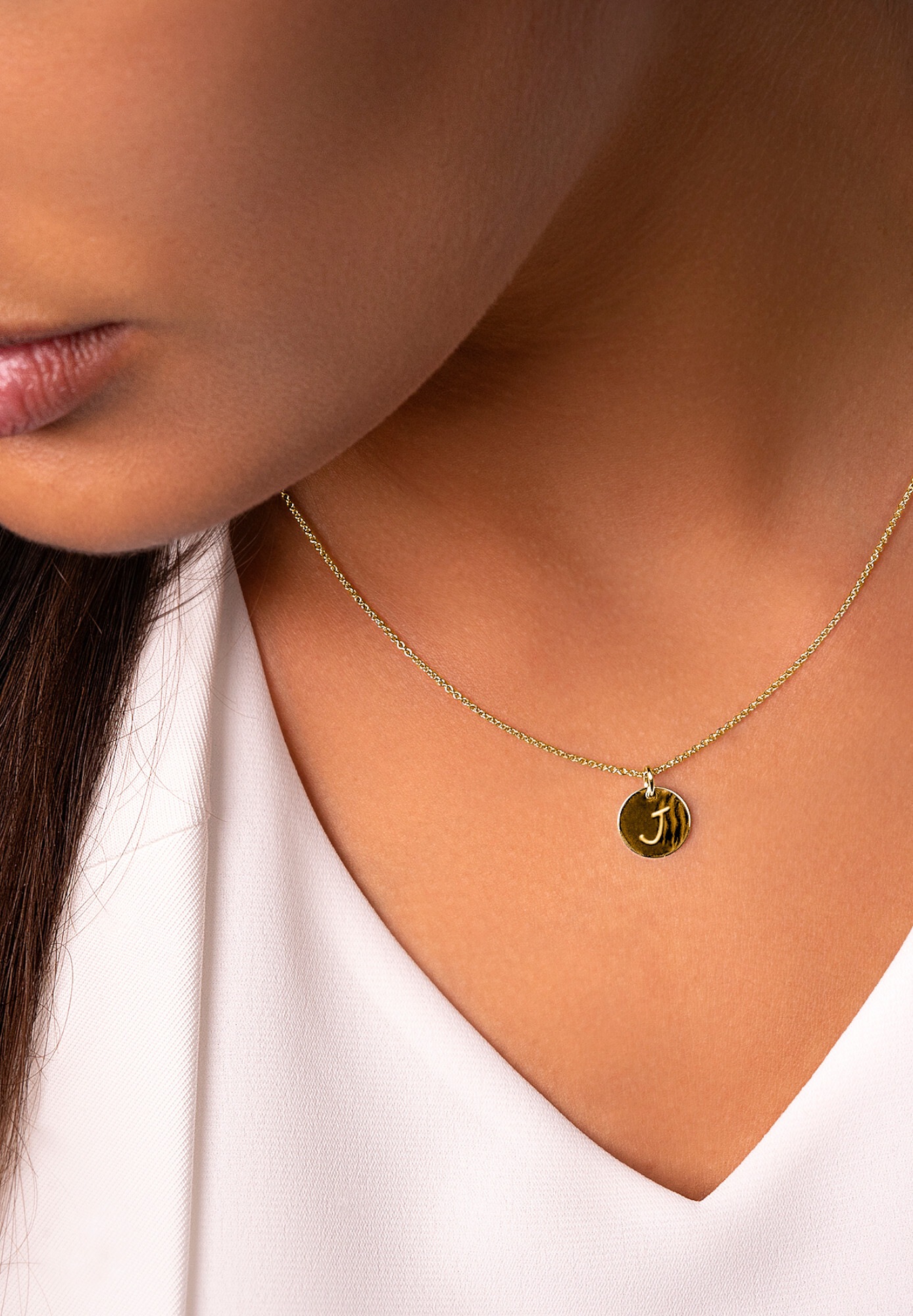 ONE ELEMENT Kette und Anhänger Set »Schmuckset - Set mit Halskette Buchstabe J Buchstaben Anhänger aus 333 Gelbgold Ø 11,0 mm«