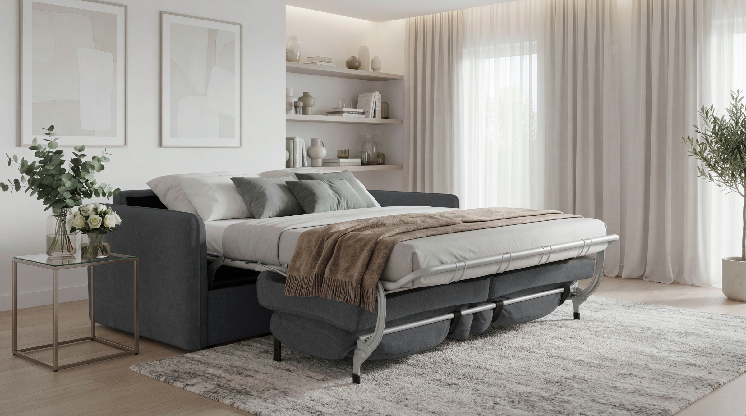 OTTO home Schlafsofa »Bergamons« 2-Sitzer, mit Dauerschlaffunktion, inkl. Federkernmatratze, Lattenrost