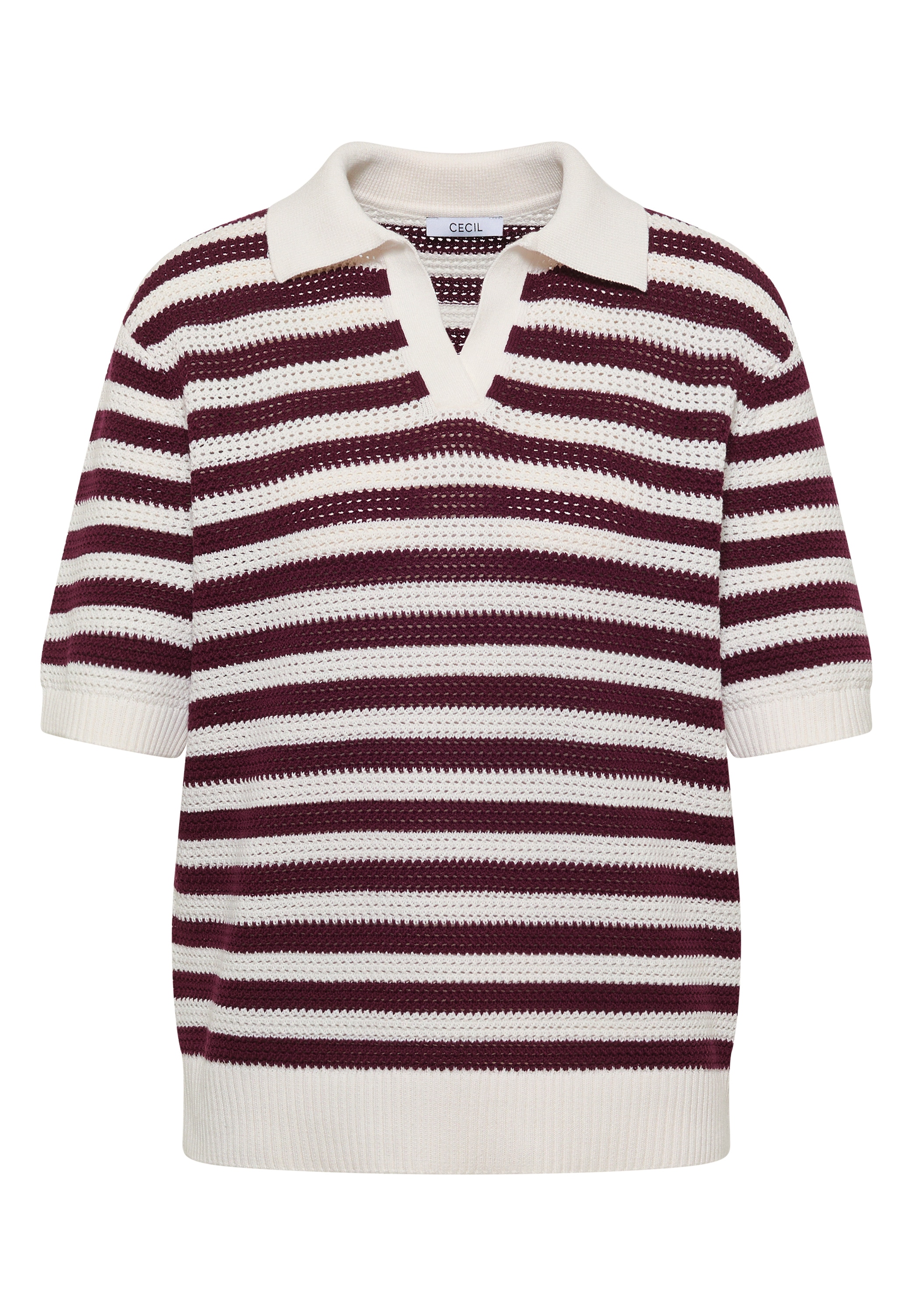 Cecil Kurzarmpullover in Mesh-Qualität
