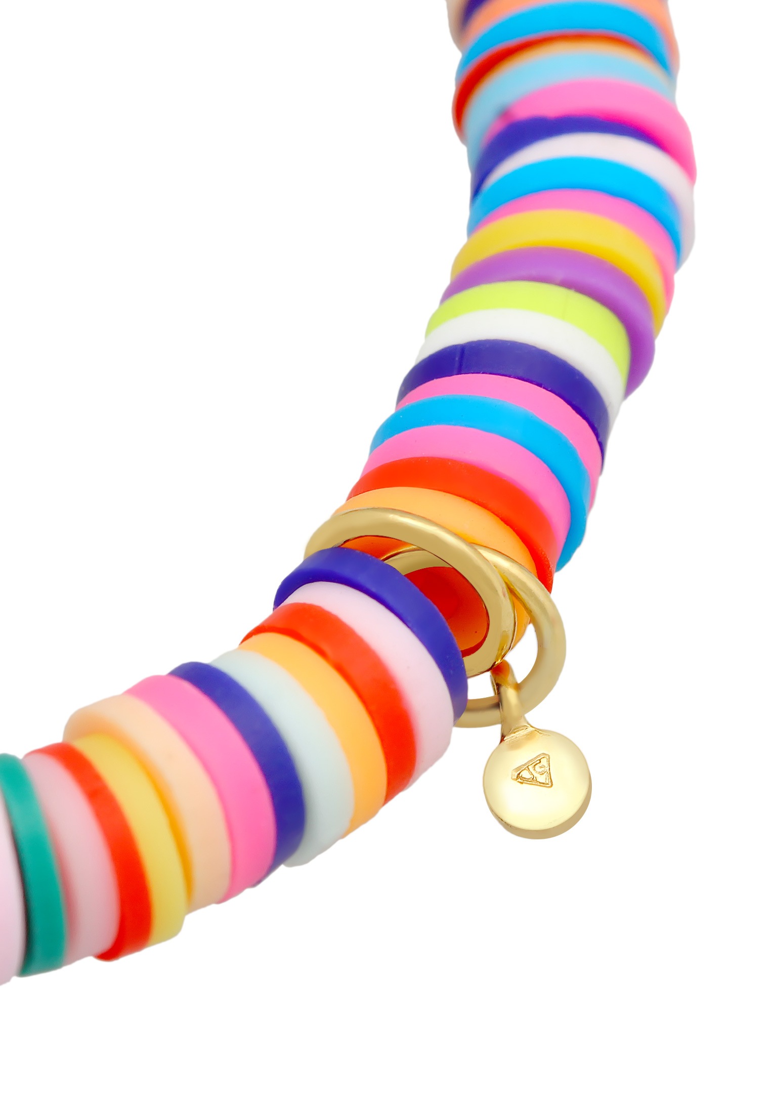 Elli Armkette »Armband Heishi Perlen Bunt Kauri Muschel 925 Silb«