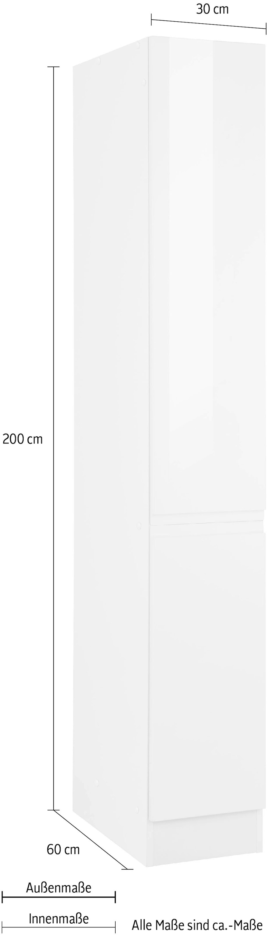 HELD MÖBEL Apothekerschrank »Virginia«, 200 cm hoch 30 cm breit, 2 Auszüge  mit 5 Ablagen, griffloses Design kaufen bei OTTO