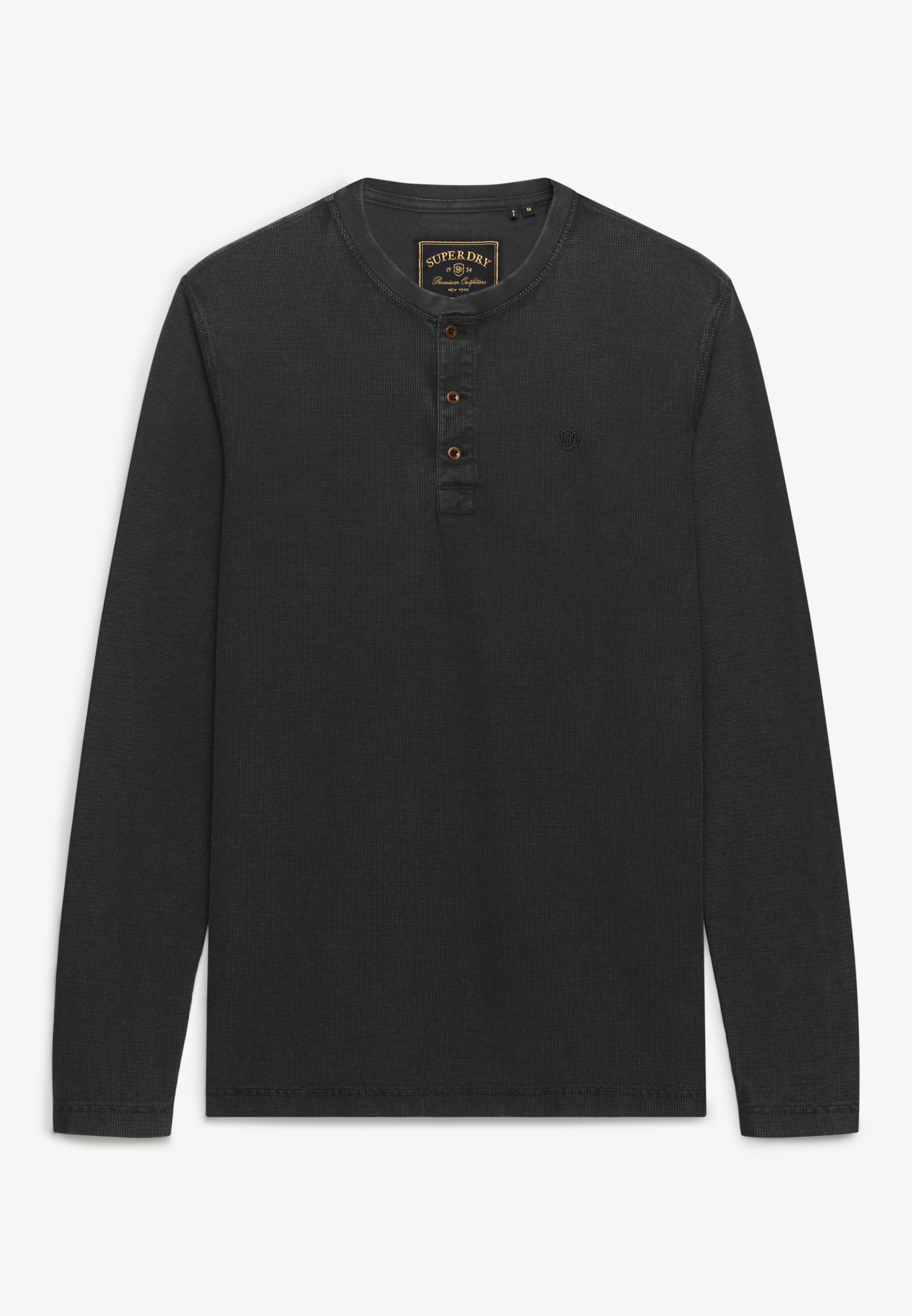 Superdry Langarmshirt »WAFFLE LONG SLEEVE HENLEY TOP« Baumwolle, relaxed fit