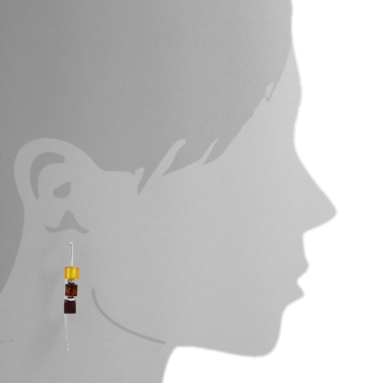 OSTSEE-SCHMUCK Paar Ohrhänger »- Würfel - Silber 925/000 - Bernstein«