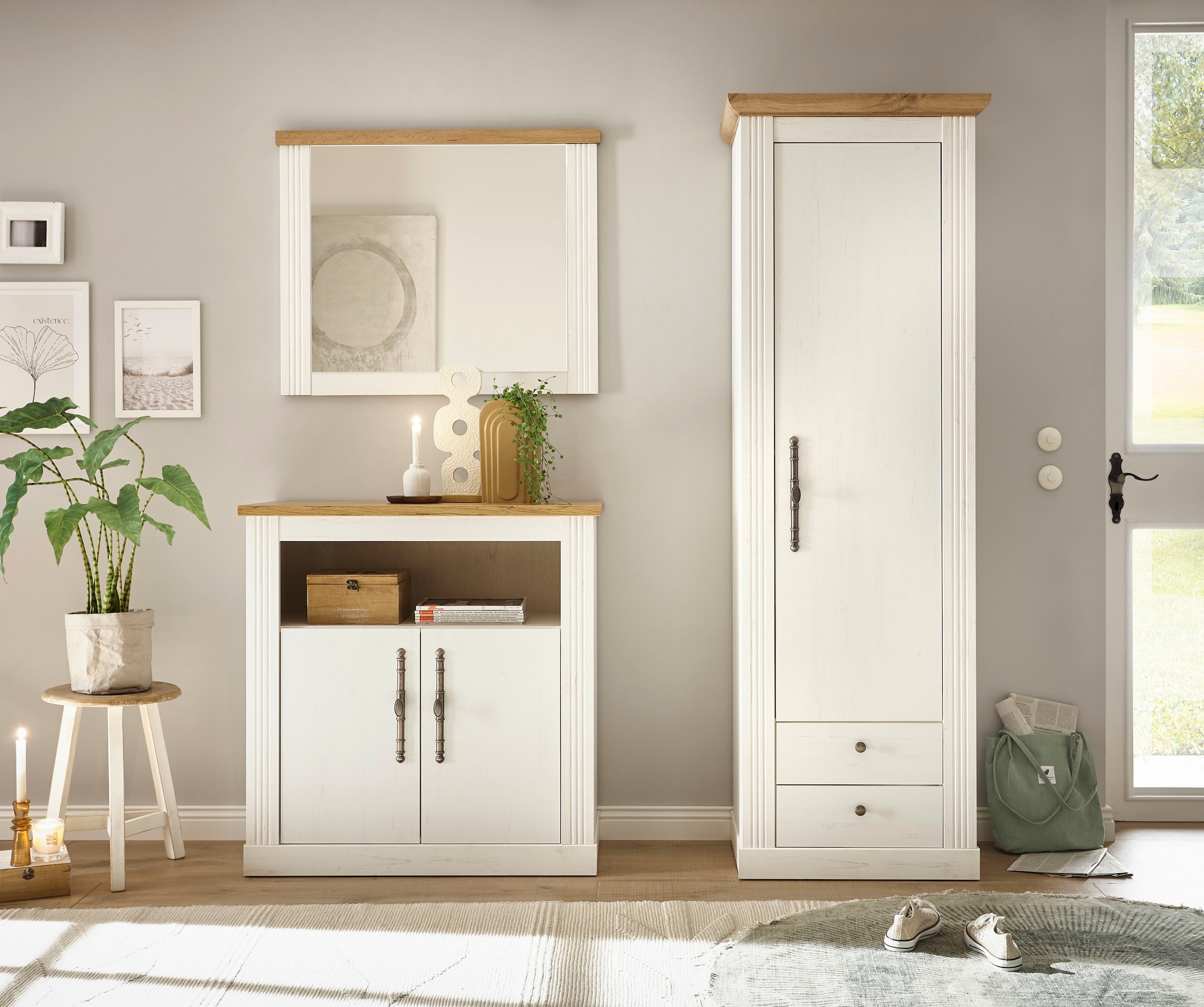 OTTO home Garderoben-Set »WESTMINSTER TOPSELLER!« Kommode, Spiegel, Garderobenschrank, 3 Stk. tlg.