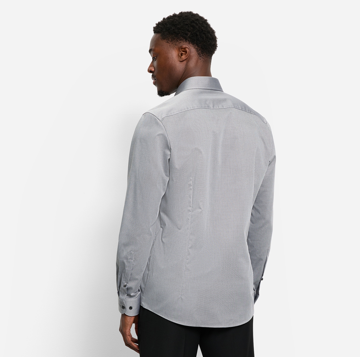 OLYMP Langarmhemd »Level Five« body fit, Businesshemd, Minimalprint, Royal-Kentkragen