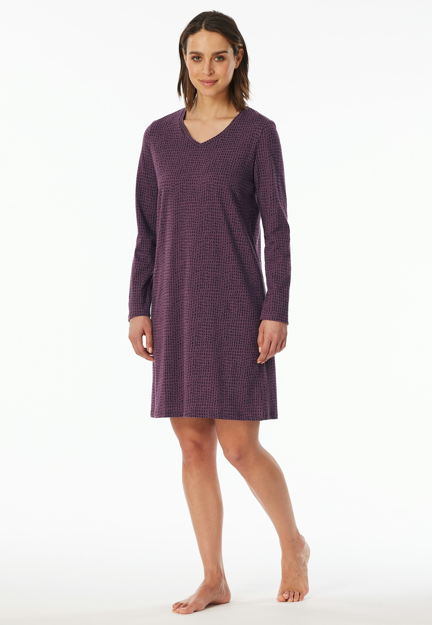 uncover by SCHIESSER Nachthemd »UNCOVER Nightwear«, Baumwolle, Single Jersey-Qulität, V-Neck, weich, atmungsaktiv