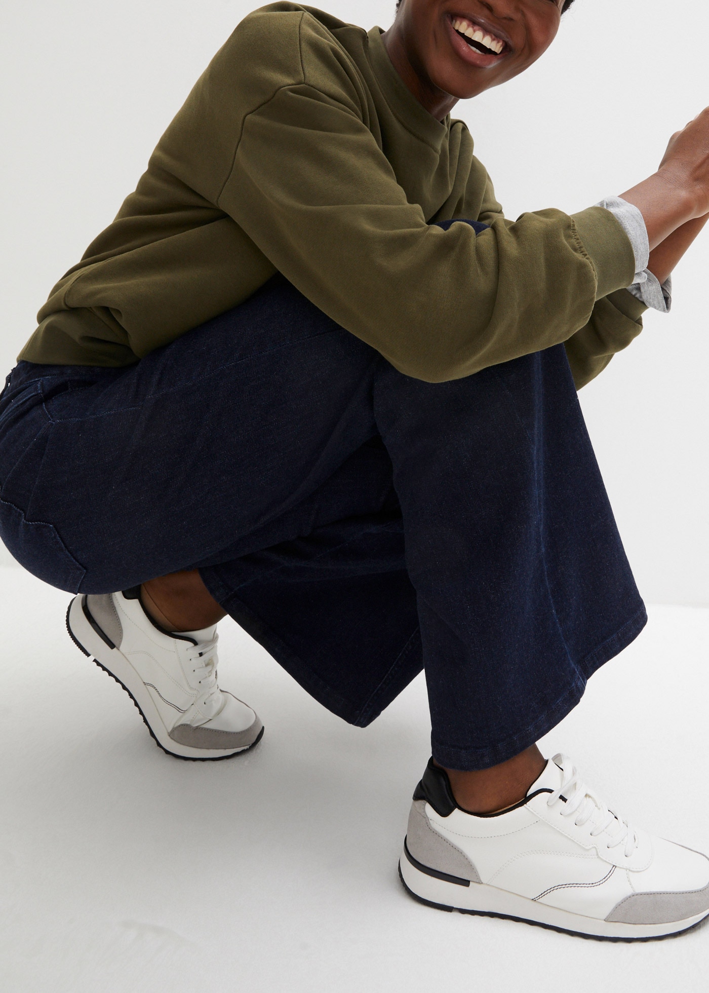 bonprix Weite Jeans Regular Fit, mit Elasthan-Anteil, mit Bequembund