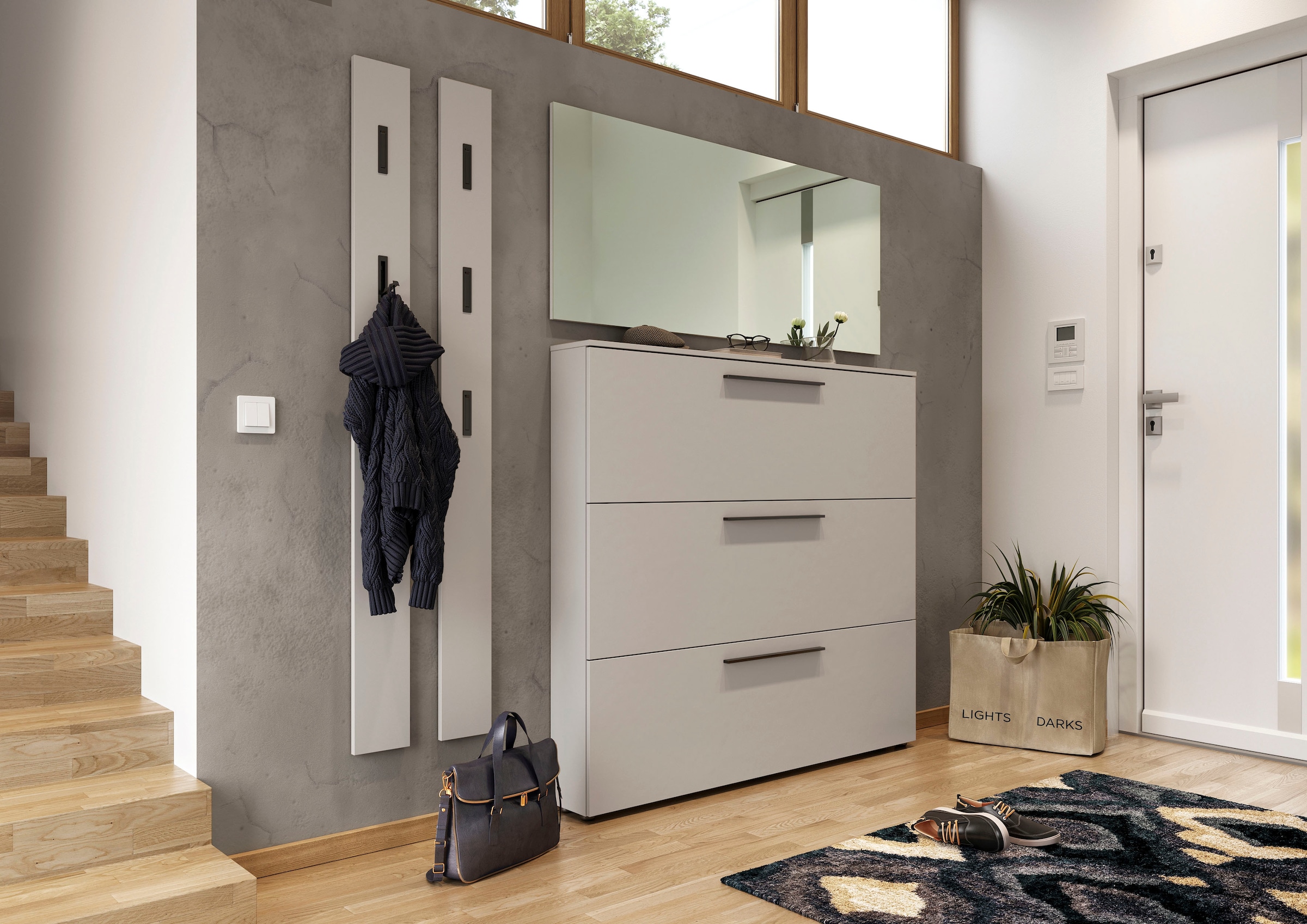 GERMANIA Schuhschrank »GW-Utah Schuhschrank in 2 Breiten, mit 2 oder 3 Klappen,«, stehend und hängend montierbar