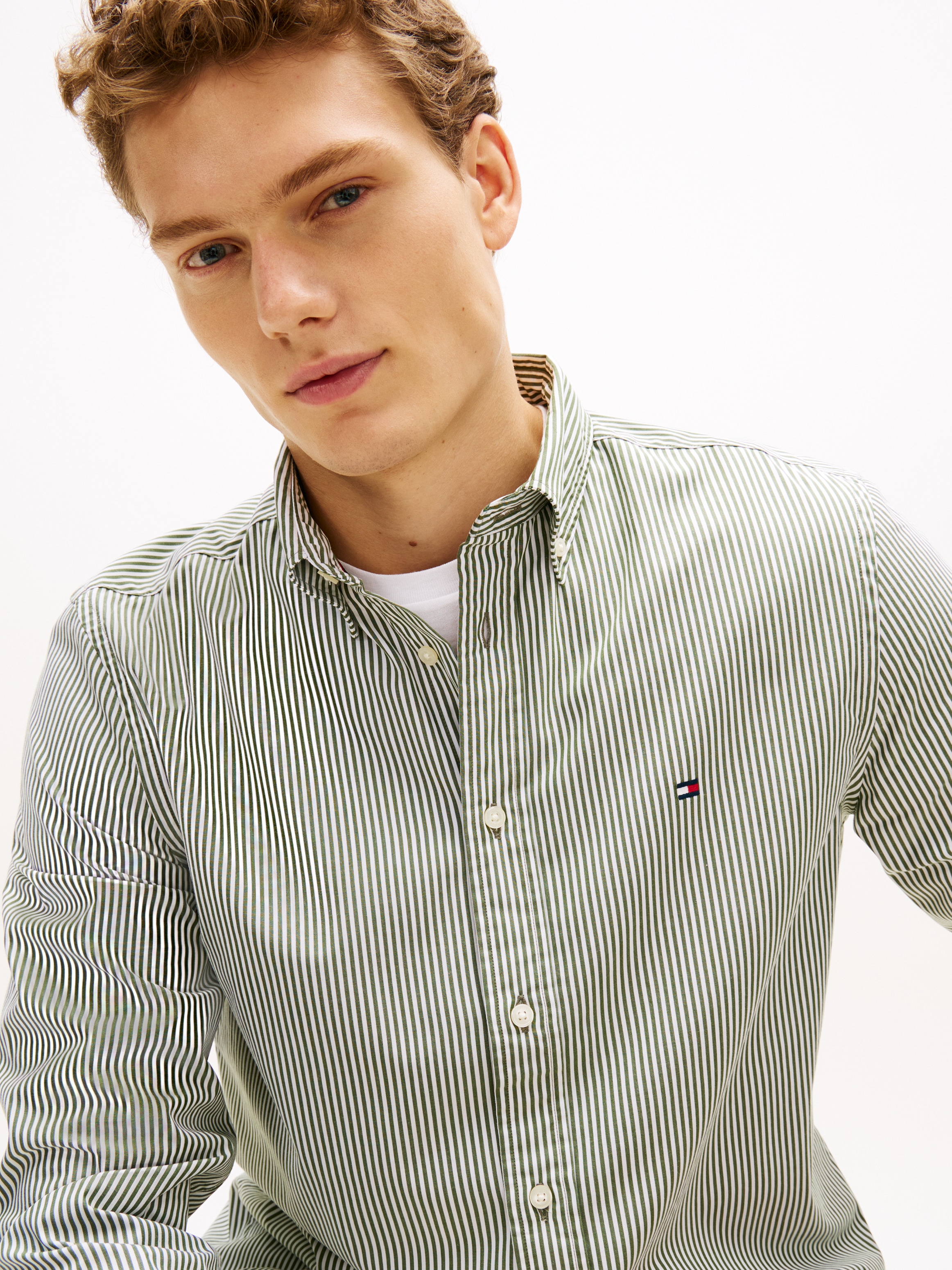 Tommy Hilfiger Langarmhemd »CORE FLEX POPLINE CLASSIC STRIPE« regular fit, Button-down-Kragen, feine Streifen