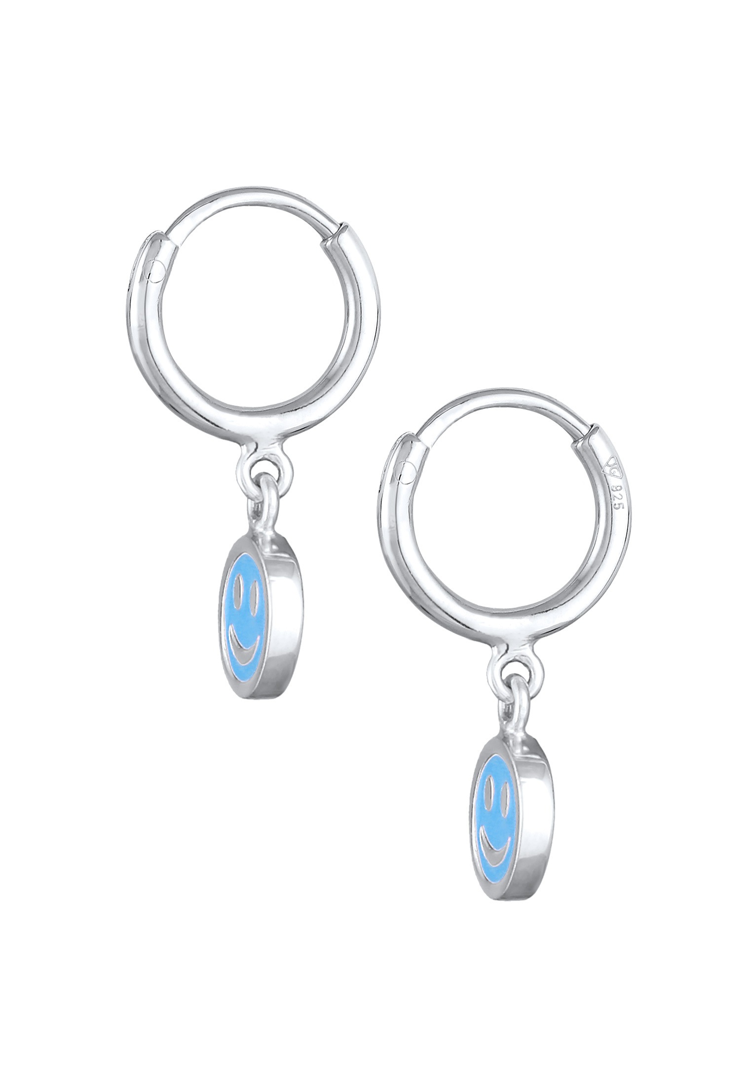Elli Paar Ohrstecker »Ohrringe Kids Creolen Smiling Emaille 925 Silber«