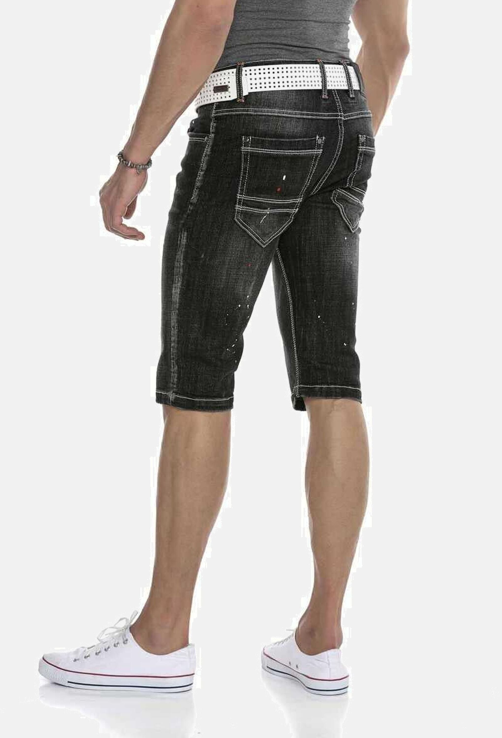 Cipo & Baxx Jeansbermudas »Cipo & Baxx Bermuda & Short« mit trendigen Farbklecksen, CK240