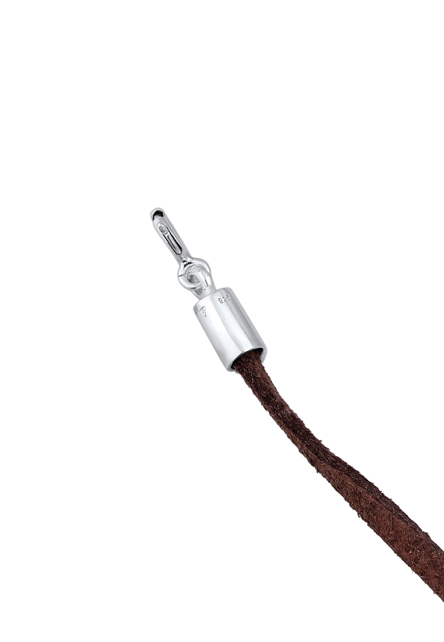 Elli Choker »Halskette Choker Velour Leder Braun 925 Silber«