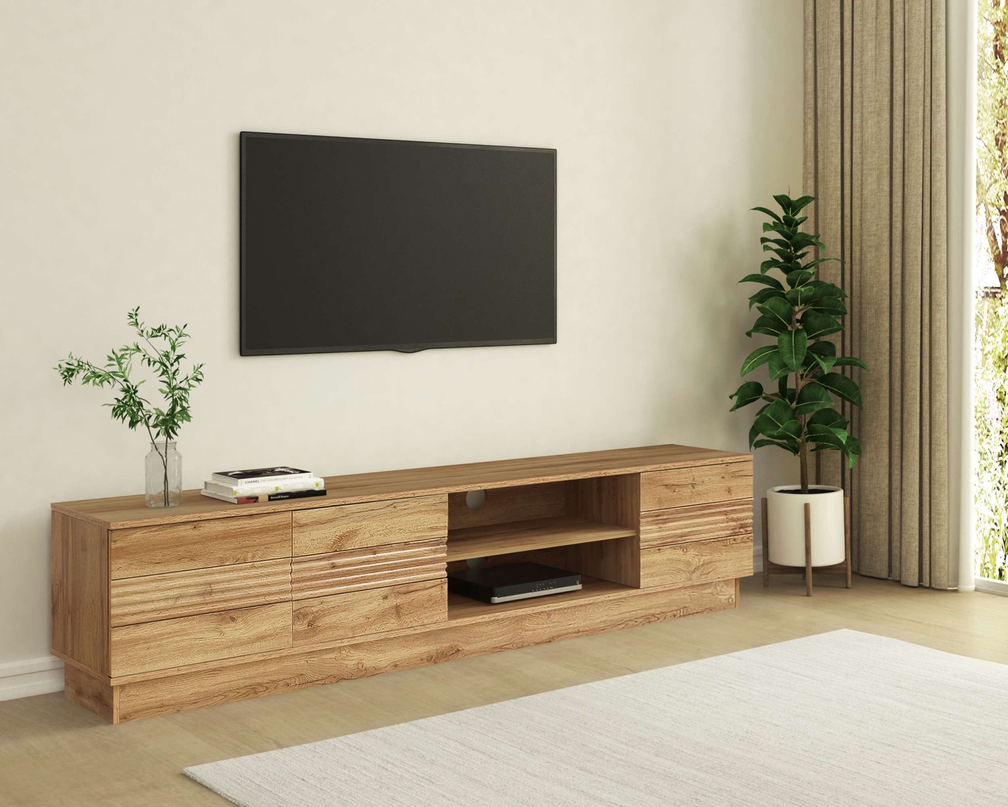 OTTO home Lowboard »Angers« Lowboard mit Push-to-open und Kabeldurchführung, Breite 200 cm