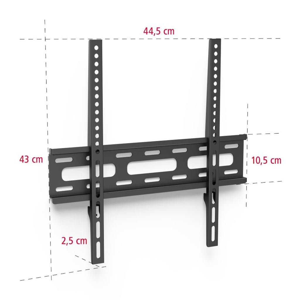 Hama TV-Wandhalterung »TV Wandhalter, LED LCD, 81 - 165 cm (32"- 65"), 43", 50", 55"«, bis 165 cm Zoll