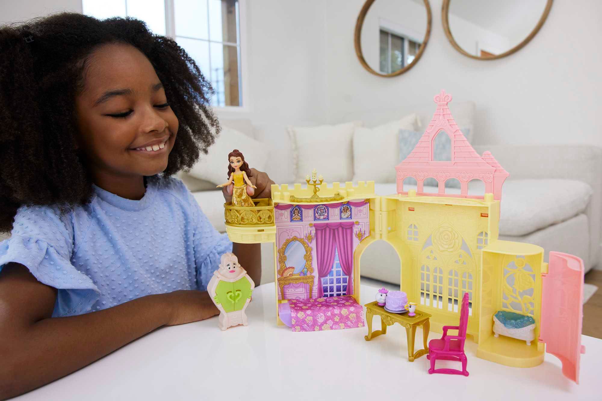 Mattel® Spielwelt »Disney Prinzessin Kleine Puppen Belle Stapelschloss«