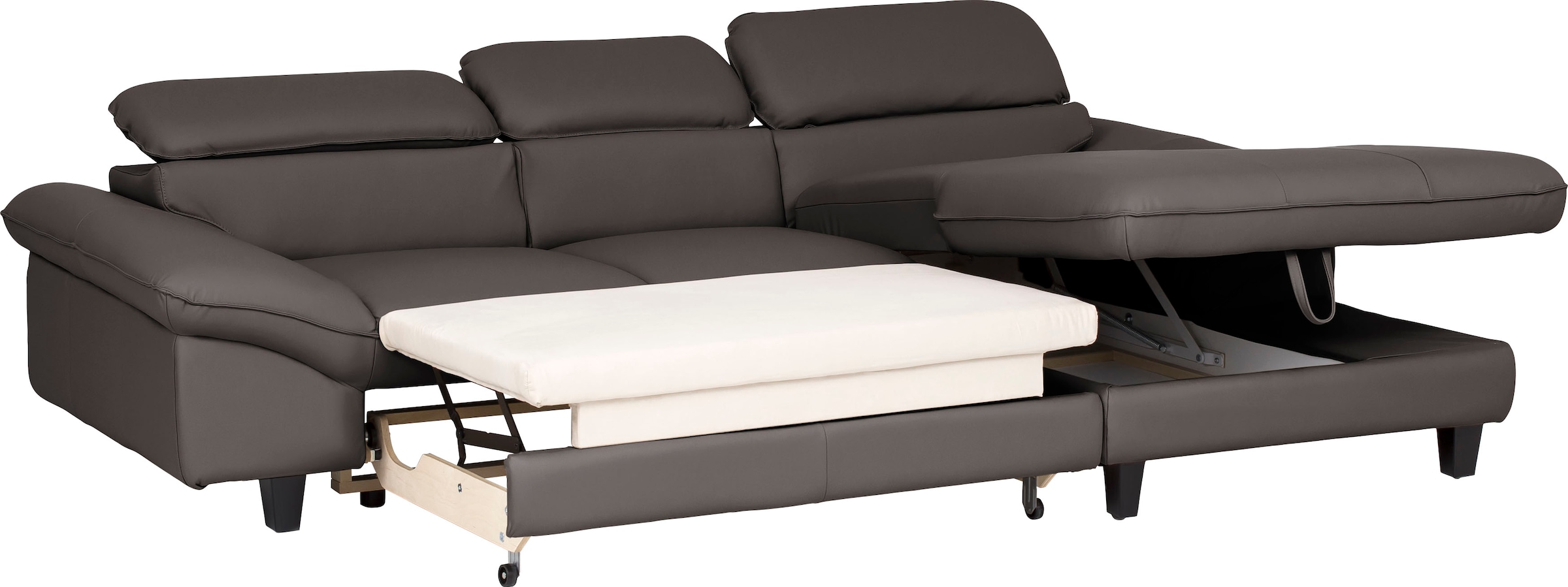 Home affaire Ecksofa »Pilot L-Form«, mit Kopfteilverstellung, optional Bettfunktion und Bettkasten